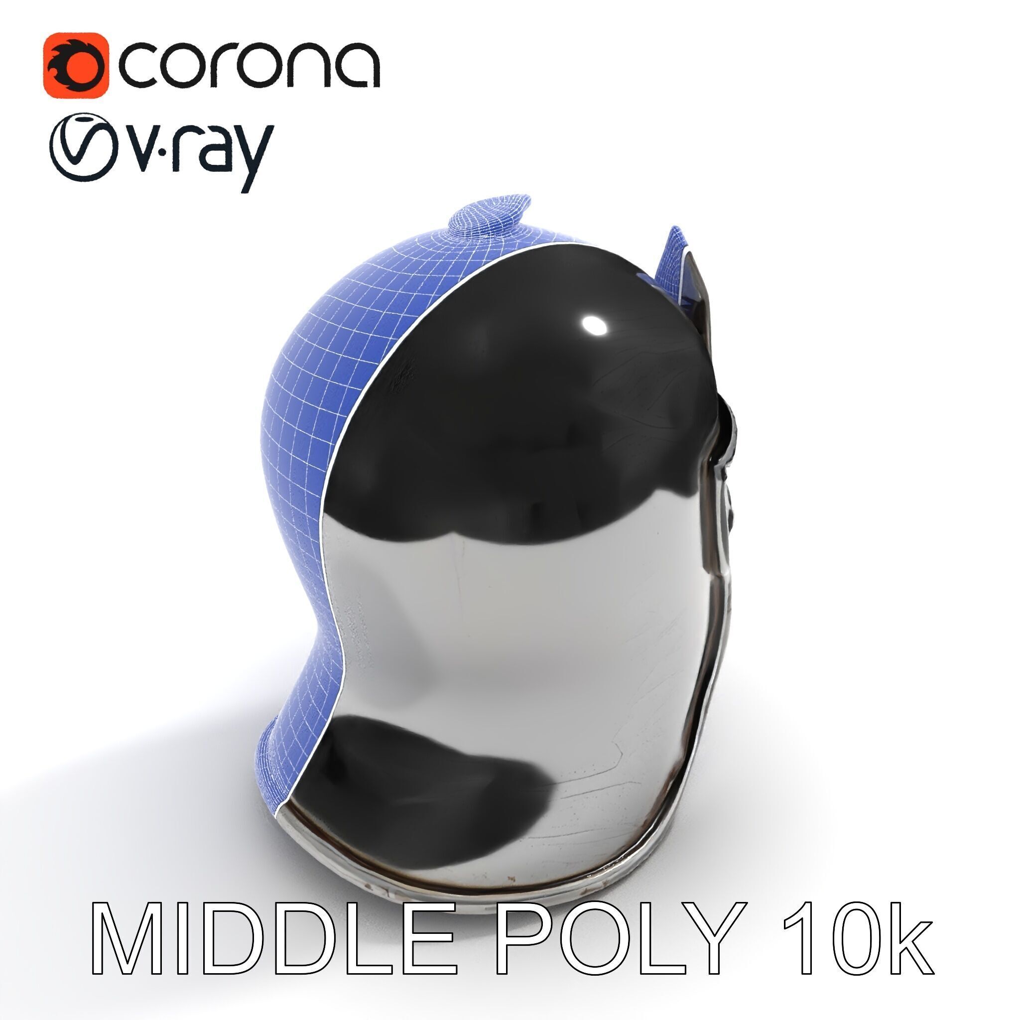 Medieval Knight Helmet Model Pack with PBR Textures Low-poly 3D model_16