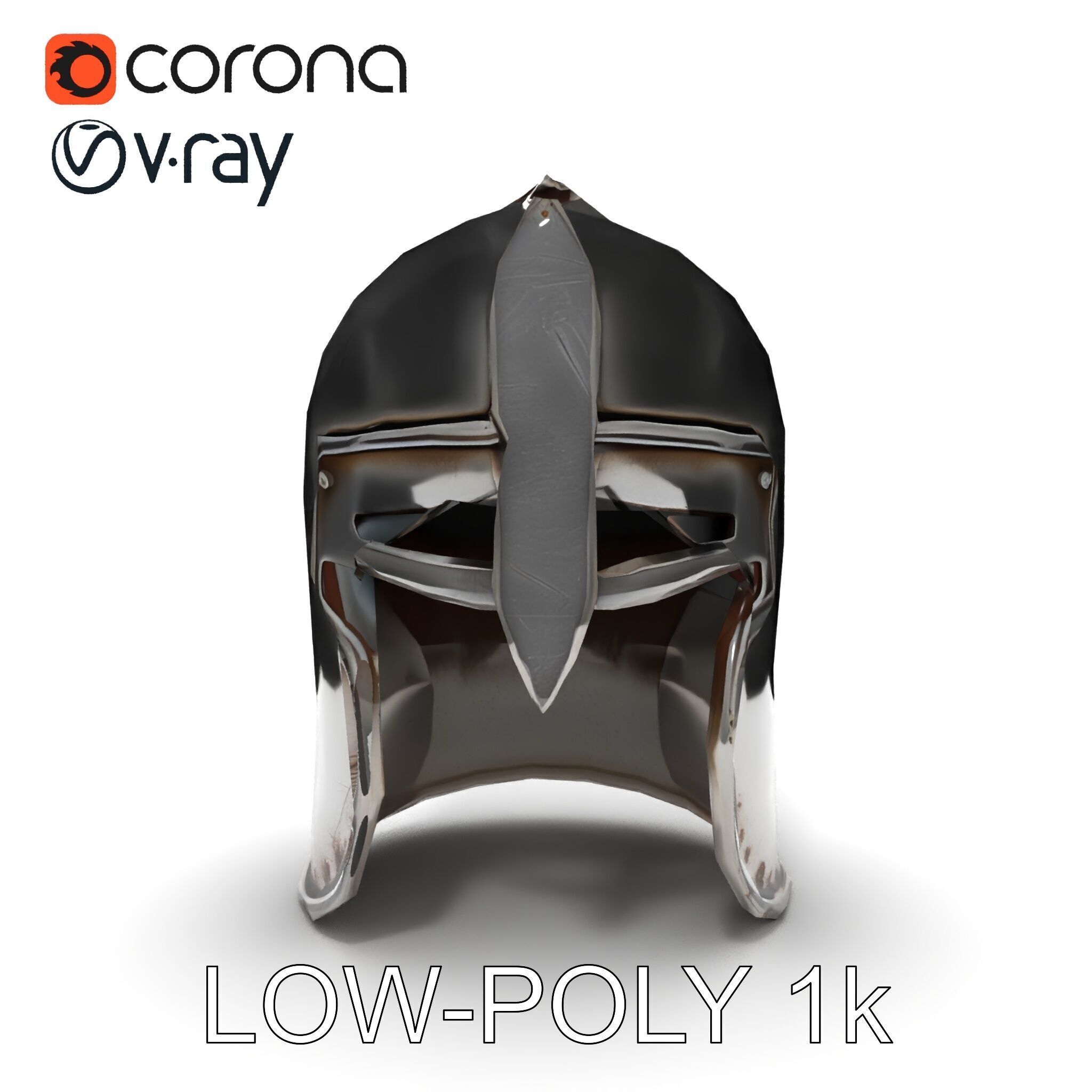 Medieval Knight Helmet Model Pack with PBR Textures Low-poly 3D model_26