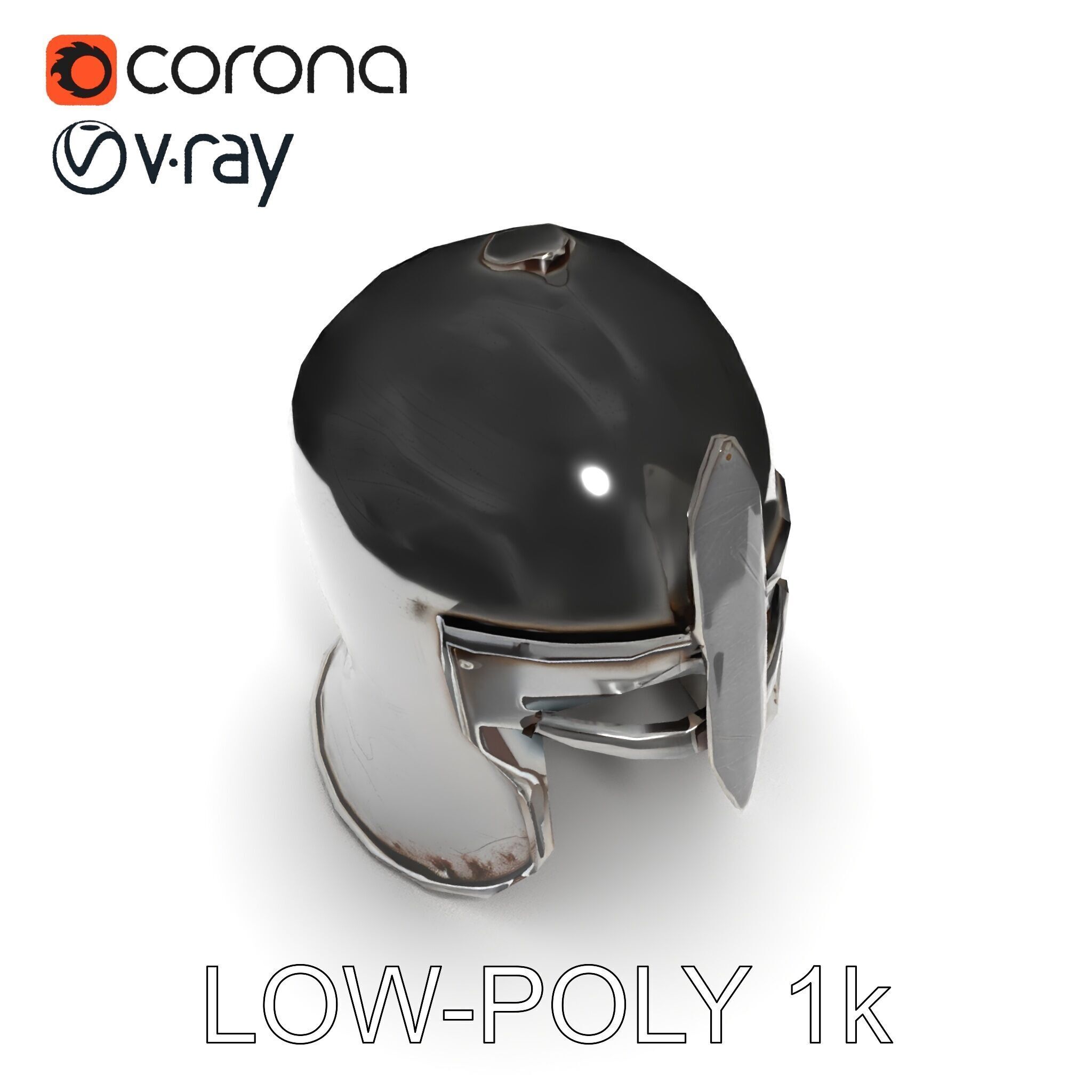 Medieval Knight Helmet Model Pack with PBR Textures Low-poly 3D model_31