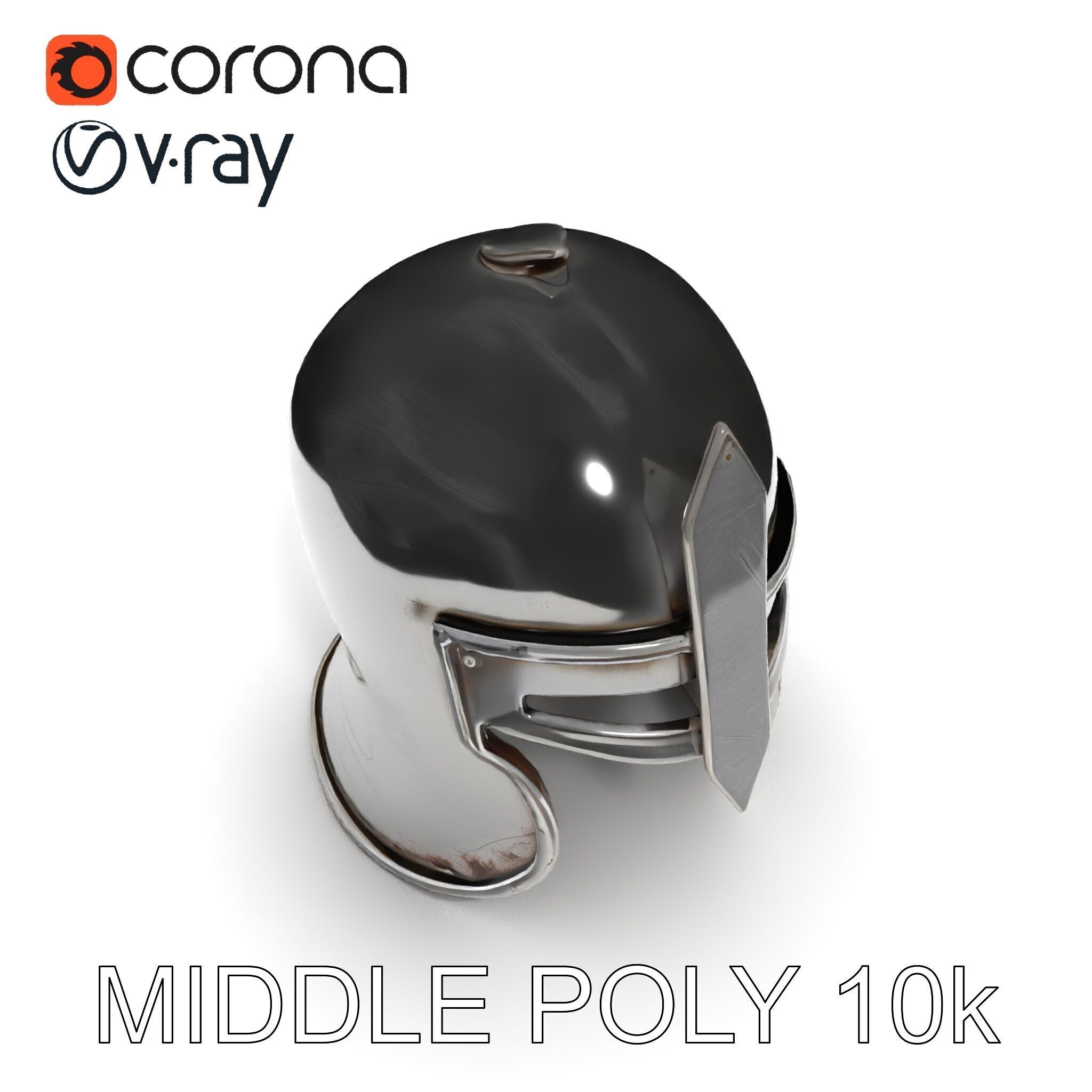 Medieval Knight Helmet Model Pack with PBR Textures Low-poly 3D model_25