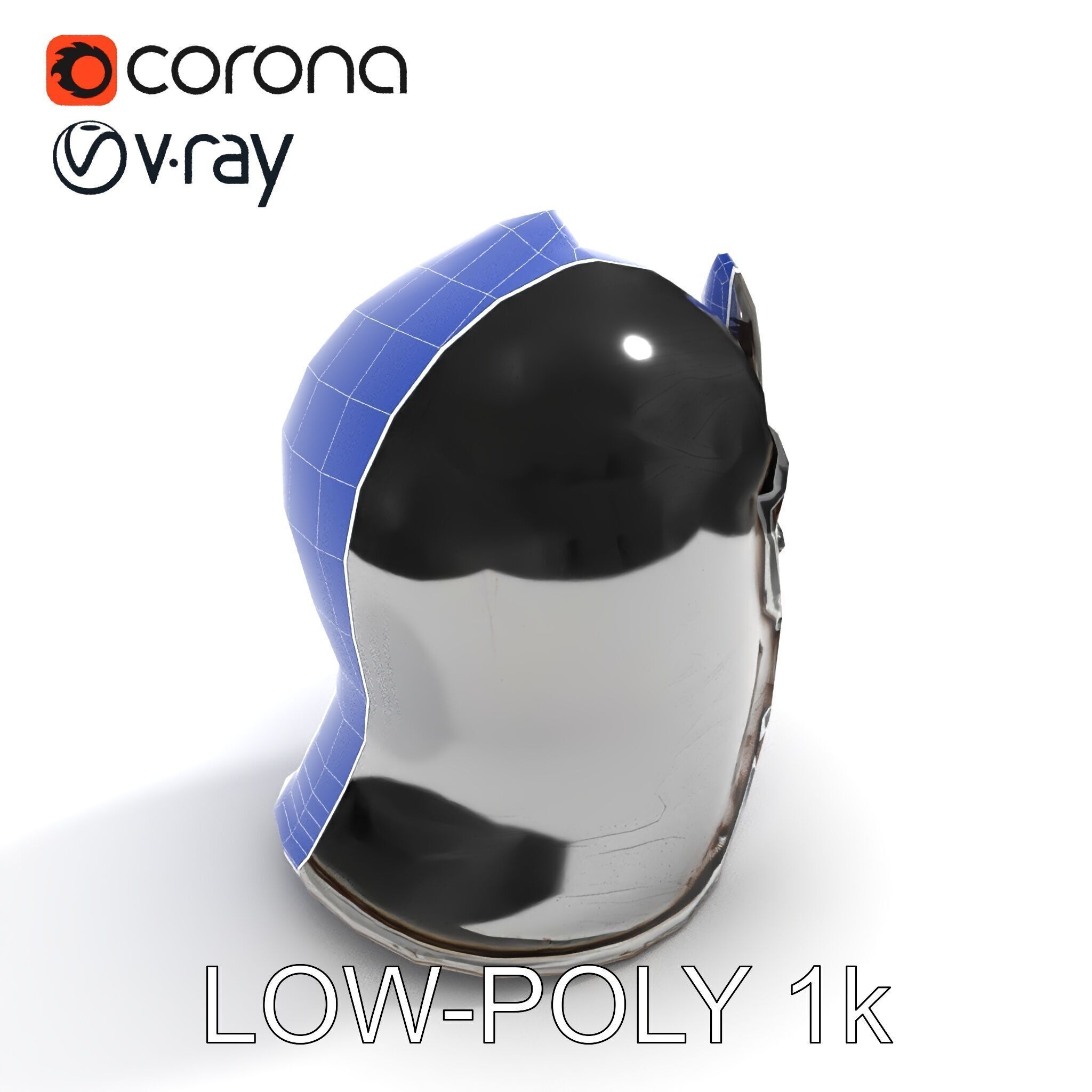 Medieval Knight Helmet Model Pack with PBR Textures Low-poly 3D model_23