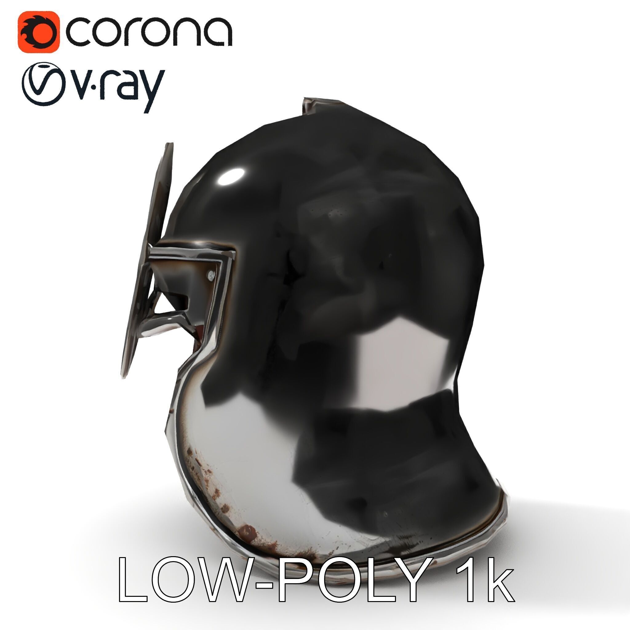 Medieval Knight Helmet Model Pack with PBR Textures Low-poly 3D model_34