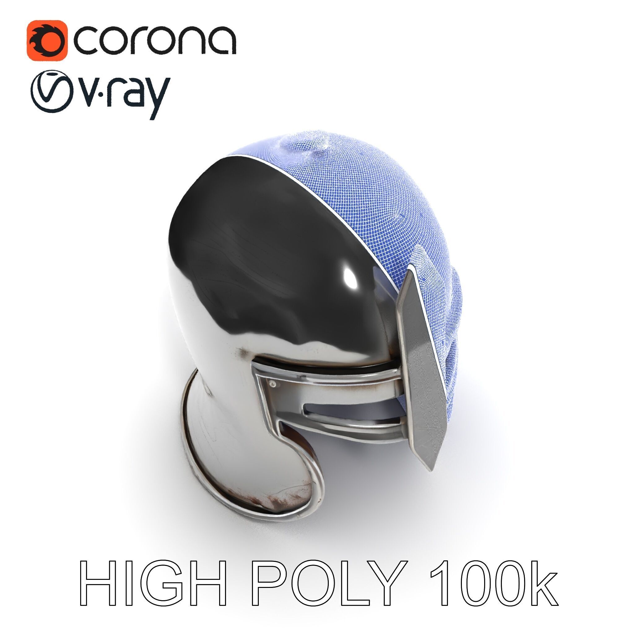 Medieval Knight Helmet Model Pack with PBR Textures Low-poly 3D model_35