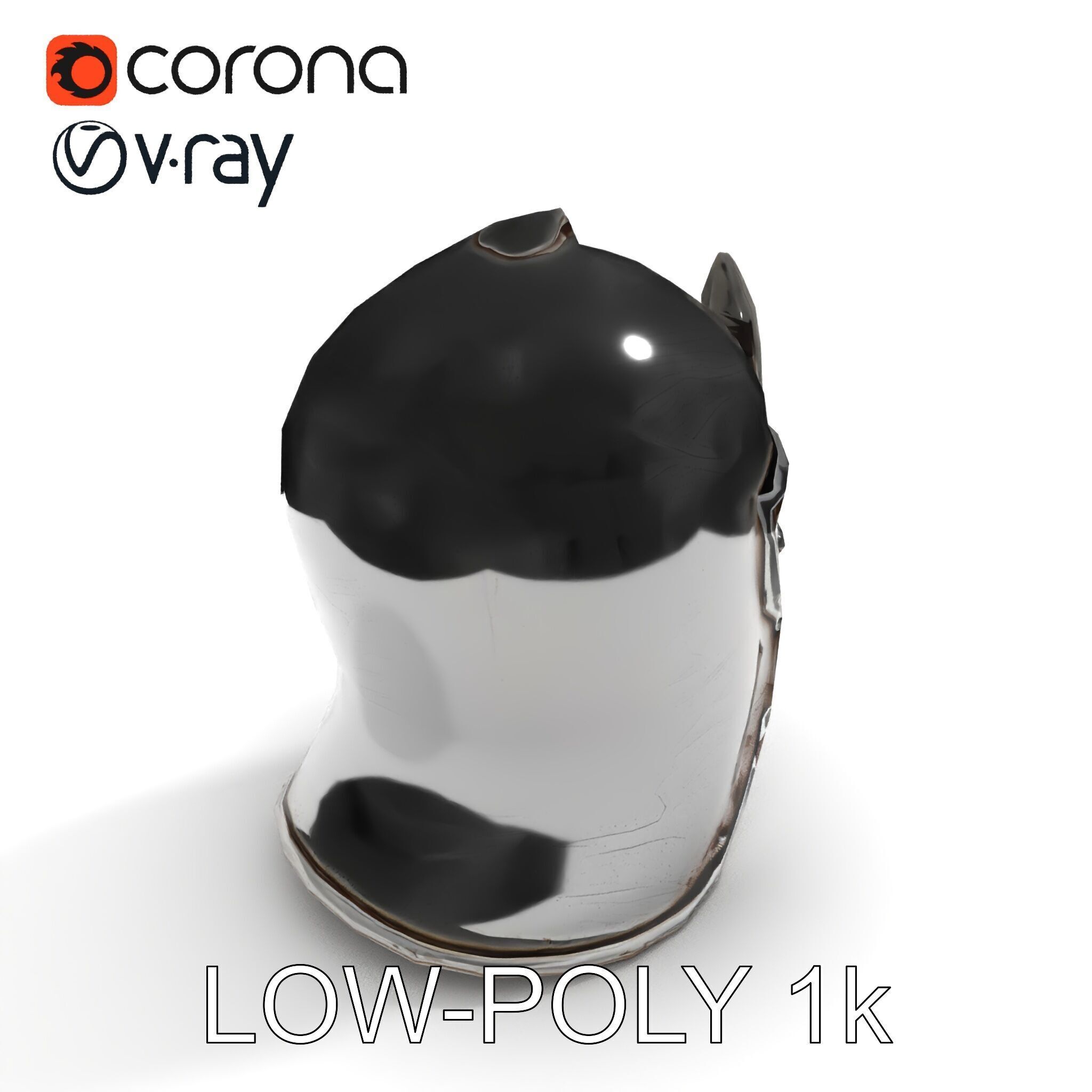 Medieval Knight Helmet Model Pack with PBR Textures Low-poly 3D model_17