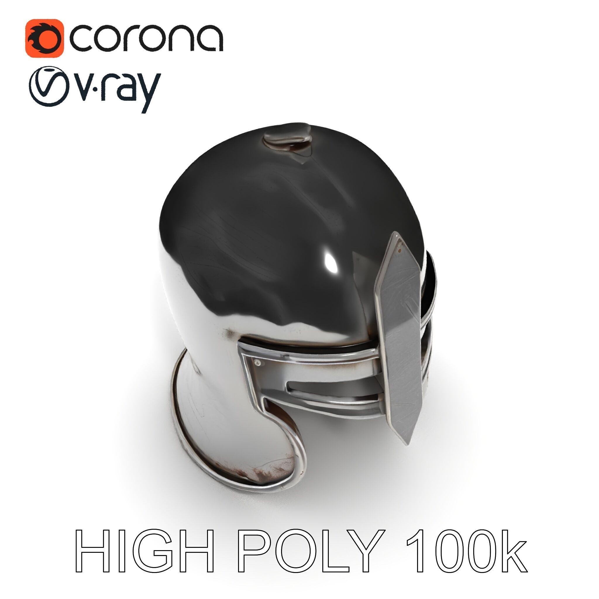 Medieval Knight Helmet Model Pack with PBR Textures Low-poly 3D model_21