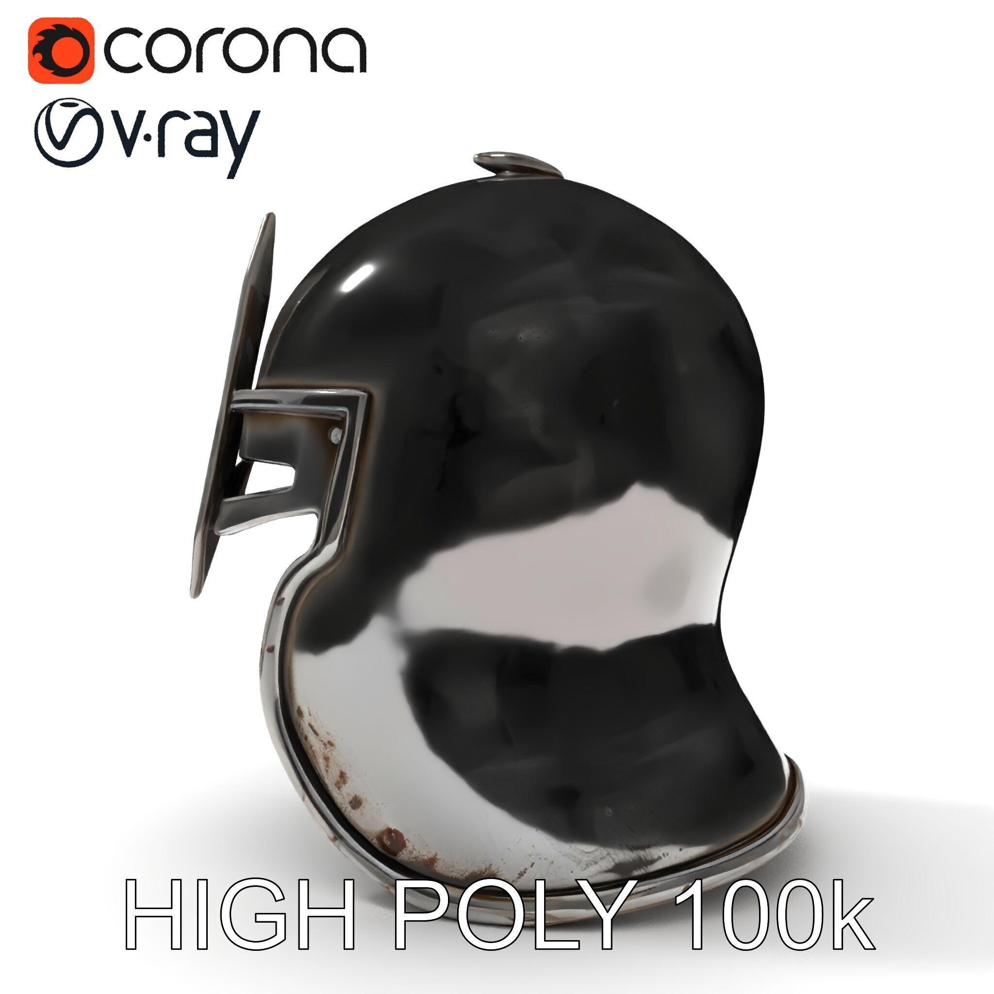 Medieval Knight Helmet Model Pack with PBR Textures Low-poly 3D model_8