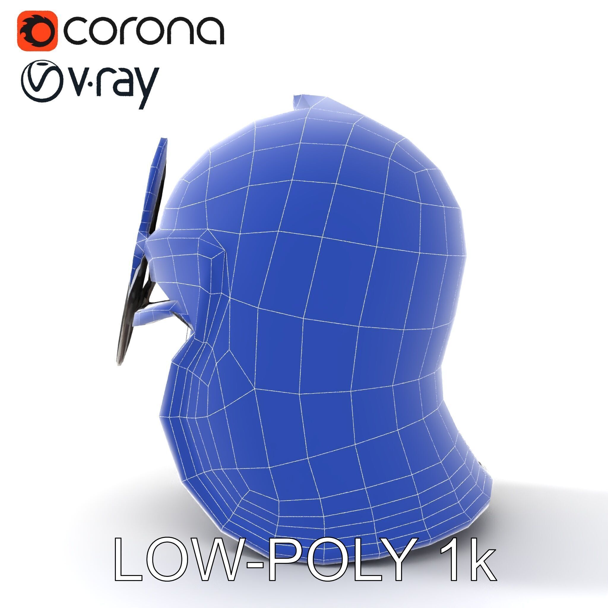 Medieval Knight Helmet Model Pack with PBR Textures Low-poly 3D model_10
