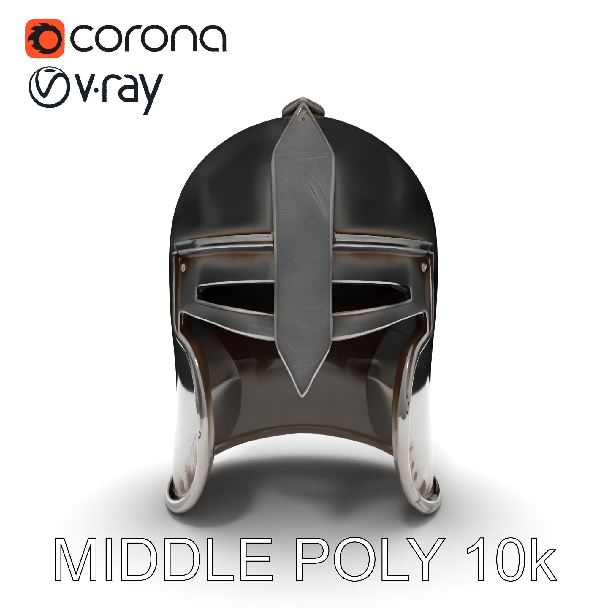 Medieval Knight Helmet Model Pack with PBR Textures Low-poly 3D model_11