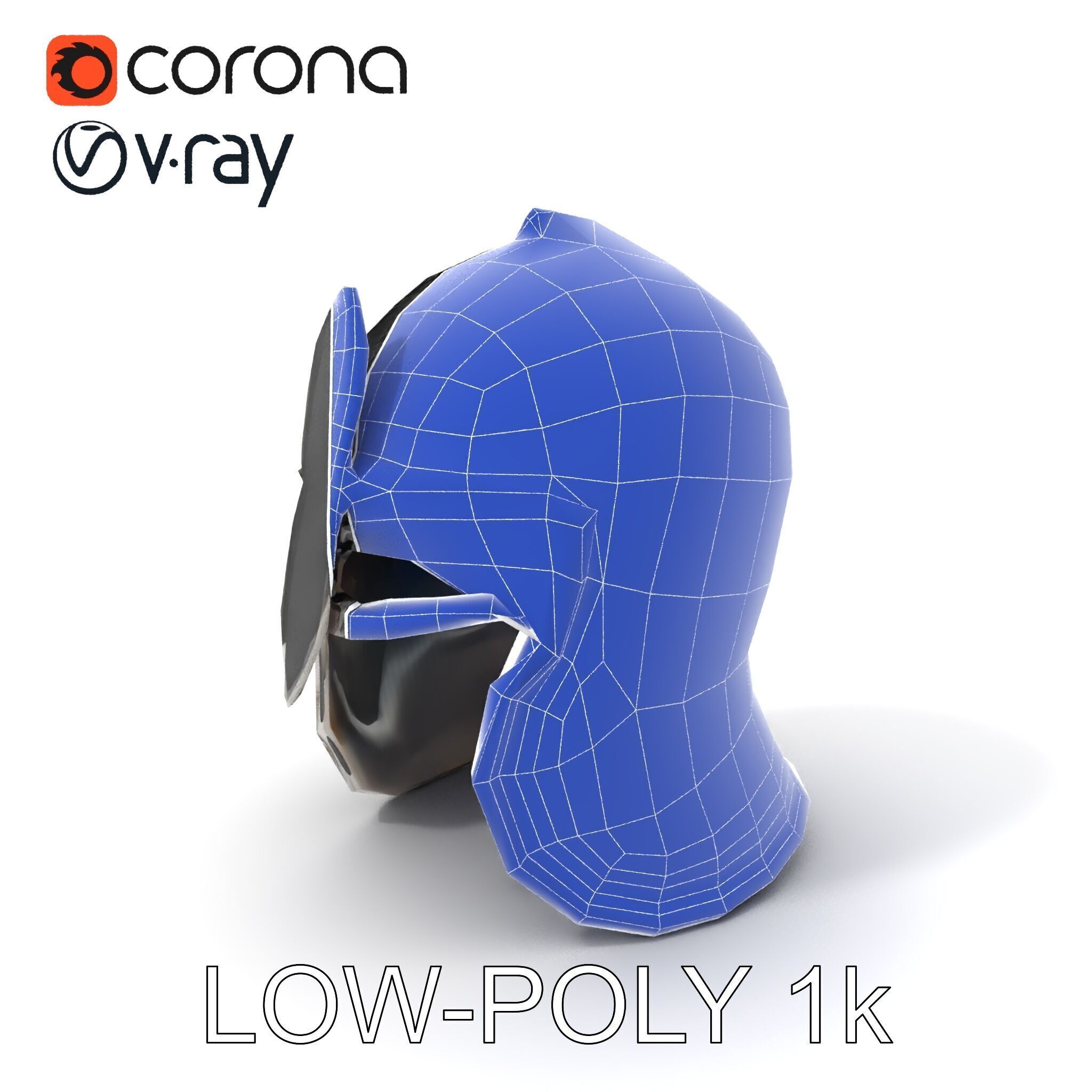 Medieval Knight Helmet Model Pack with PBR Textures Low-poly 3D model_20