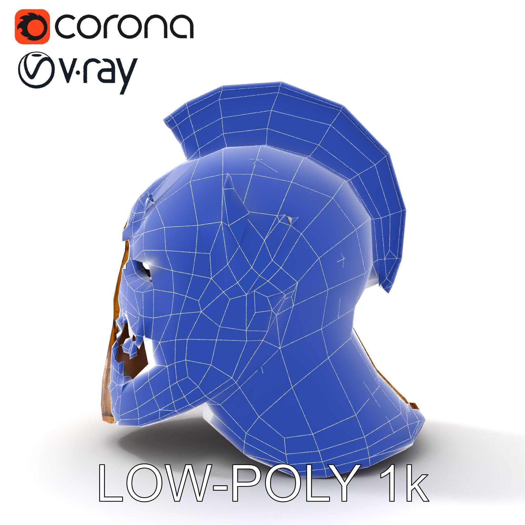 Golden Ancient Helmet Model Pack Low-poly 3D model_18