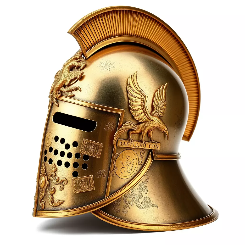 Golden Ancient Helmet Model Pack Low-poly 3D model_0