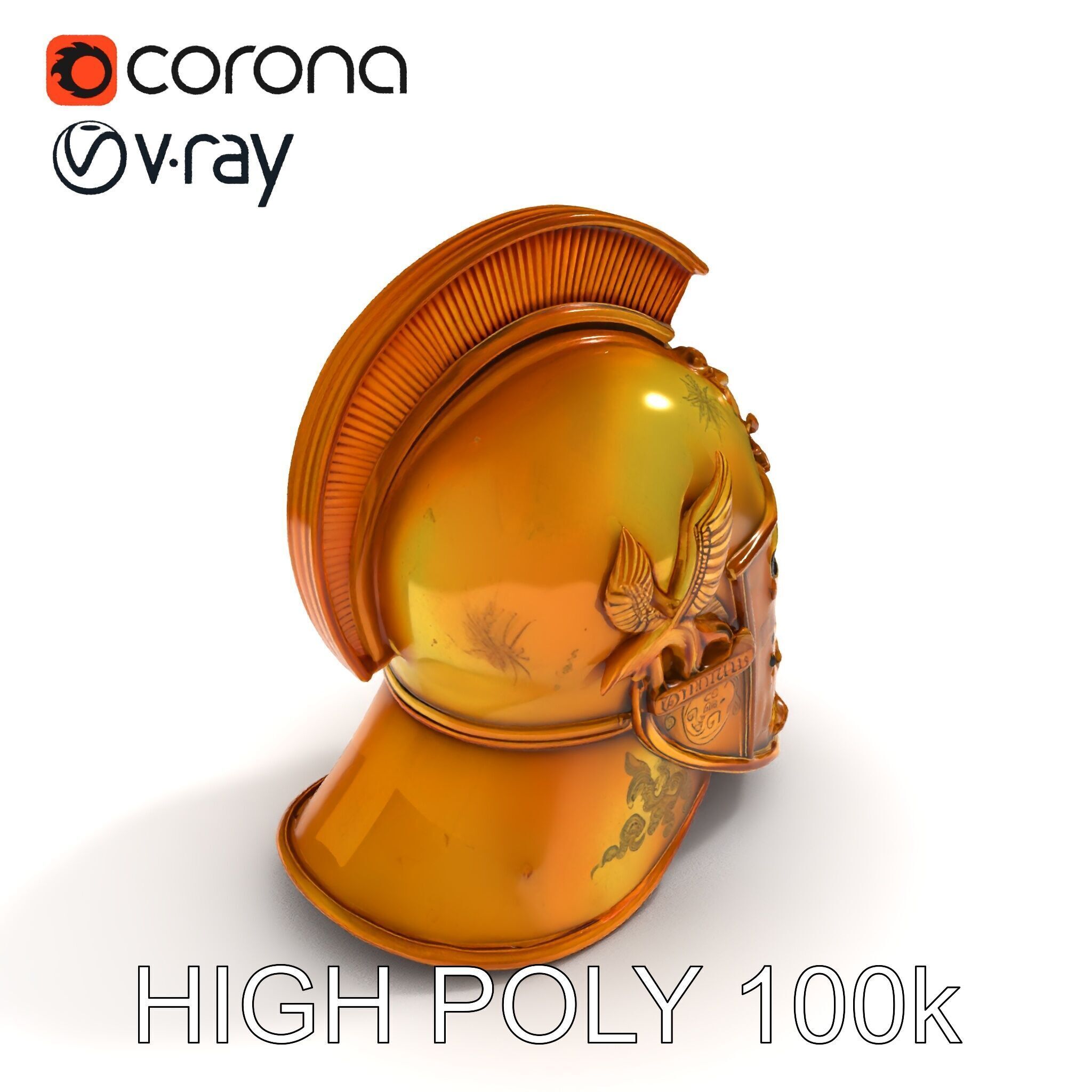 Golden Ancient Helmet Model Pack Low-poly 3D model_29