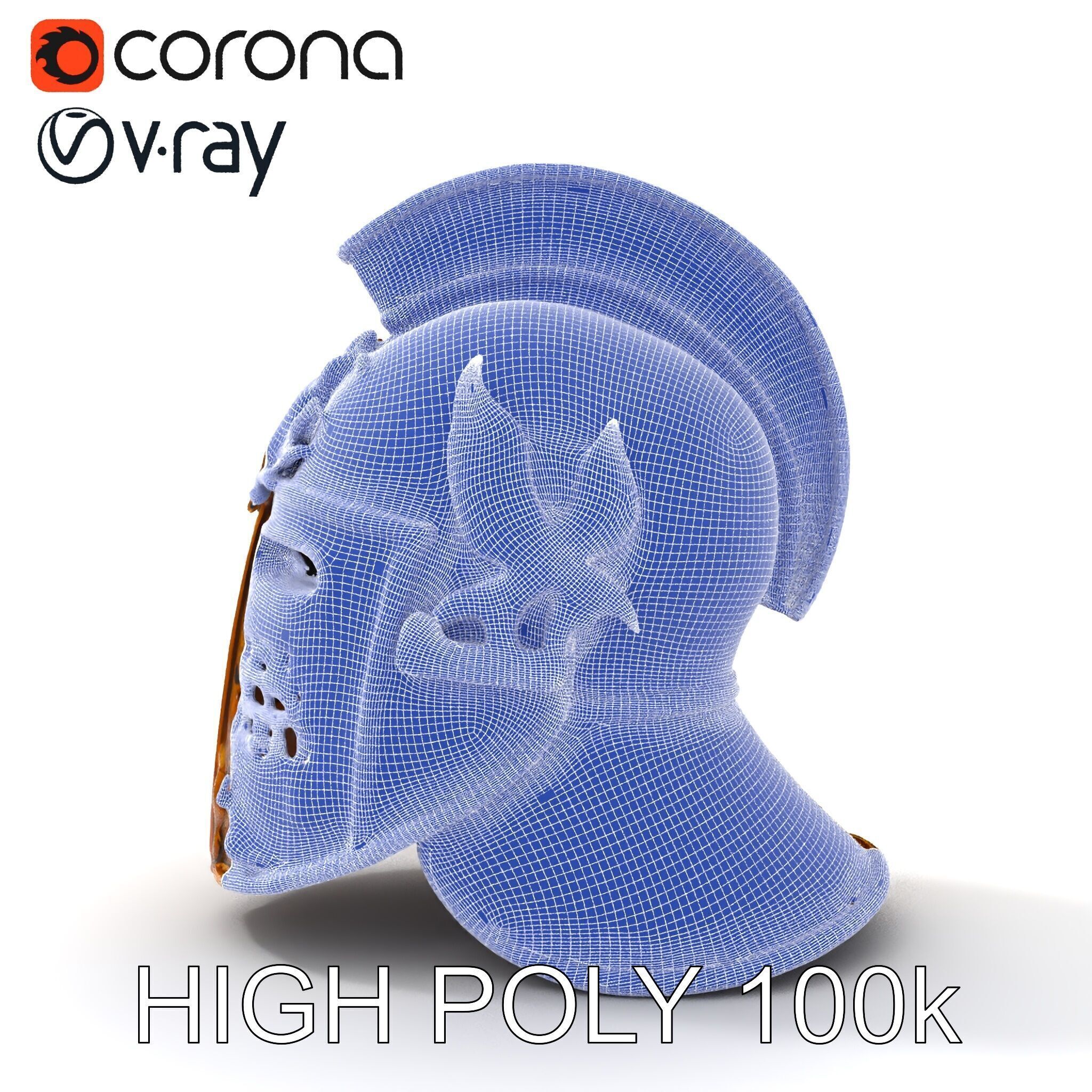 Golden Ancient Helmet Model Pack Low-poly 3D model_13