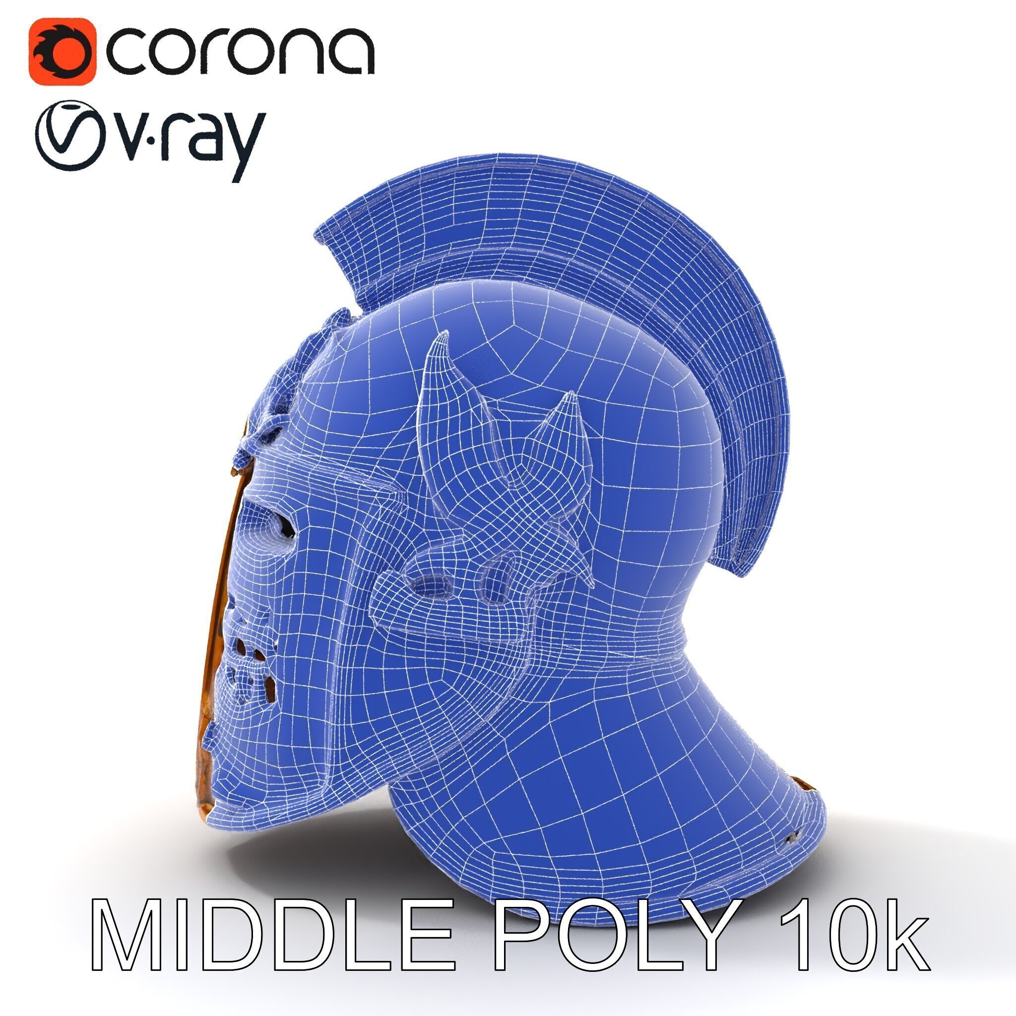 Golden Ancient Helmet Model Pack Low-poly 3D model_14