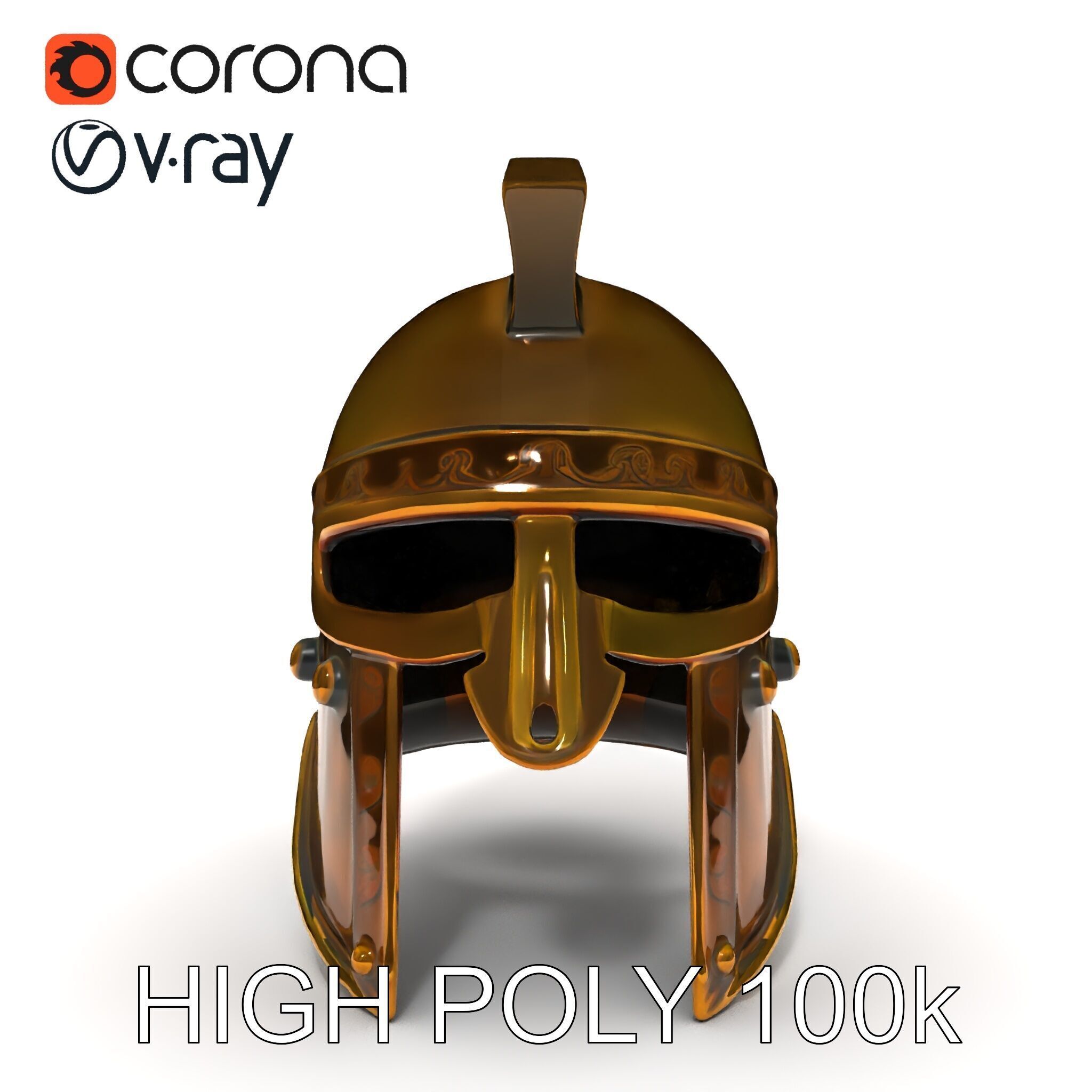 Ancient Warrior Helmet D Model Pack Low-poly 3D model_23