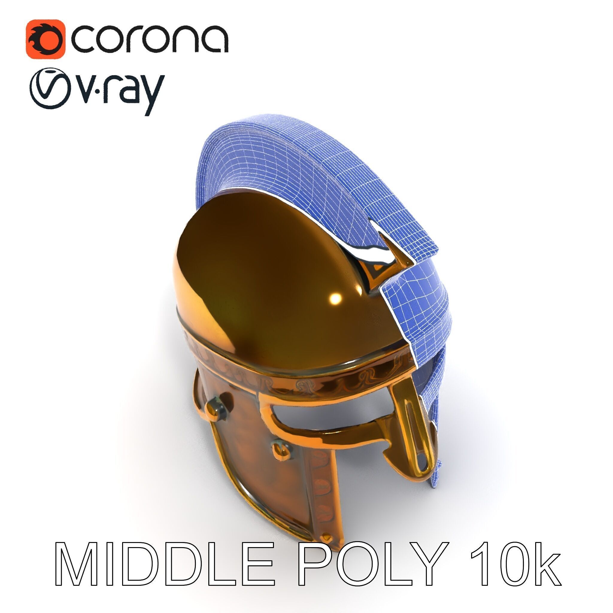 Ancient Warrior Helmet D Model Pack Low-poly 3D model_12