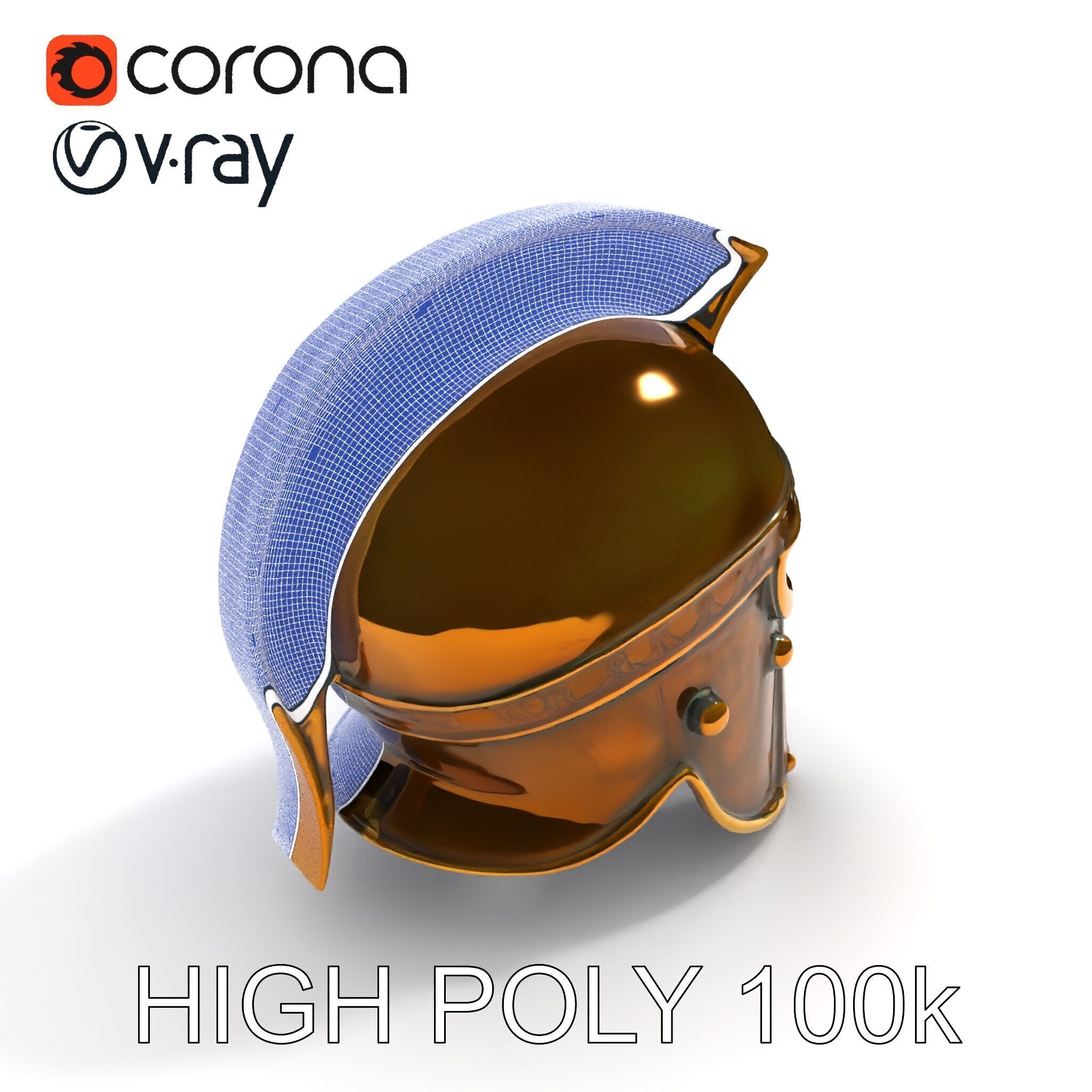 Ancient Warrior Helmet D Model Pack Low-poly 3D model_14