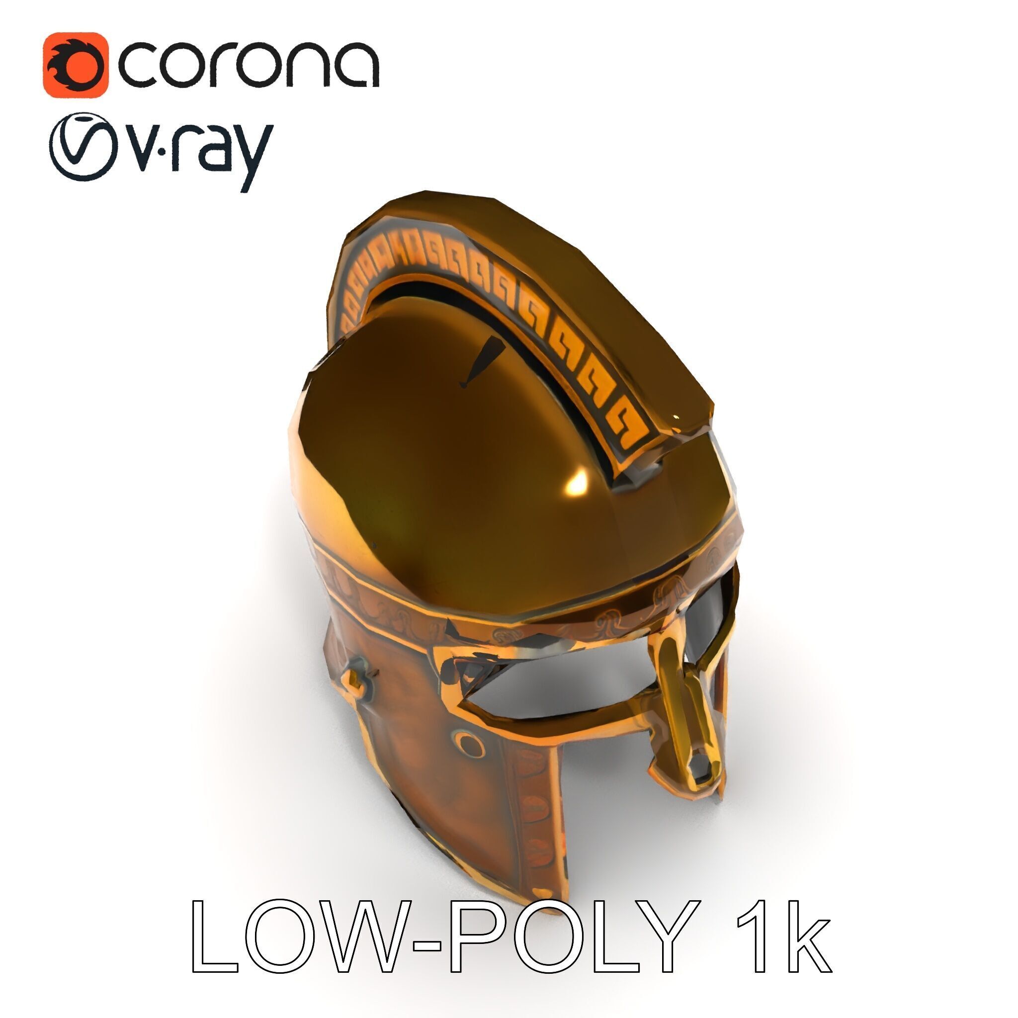 Ancient Warrior Helmet D Model Pack Low-poly 3D model_22