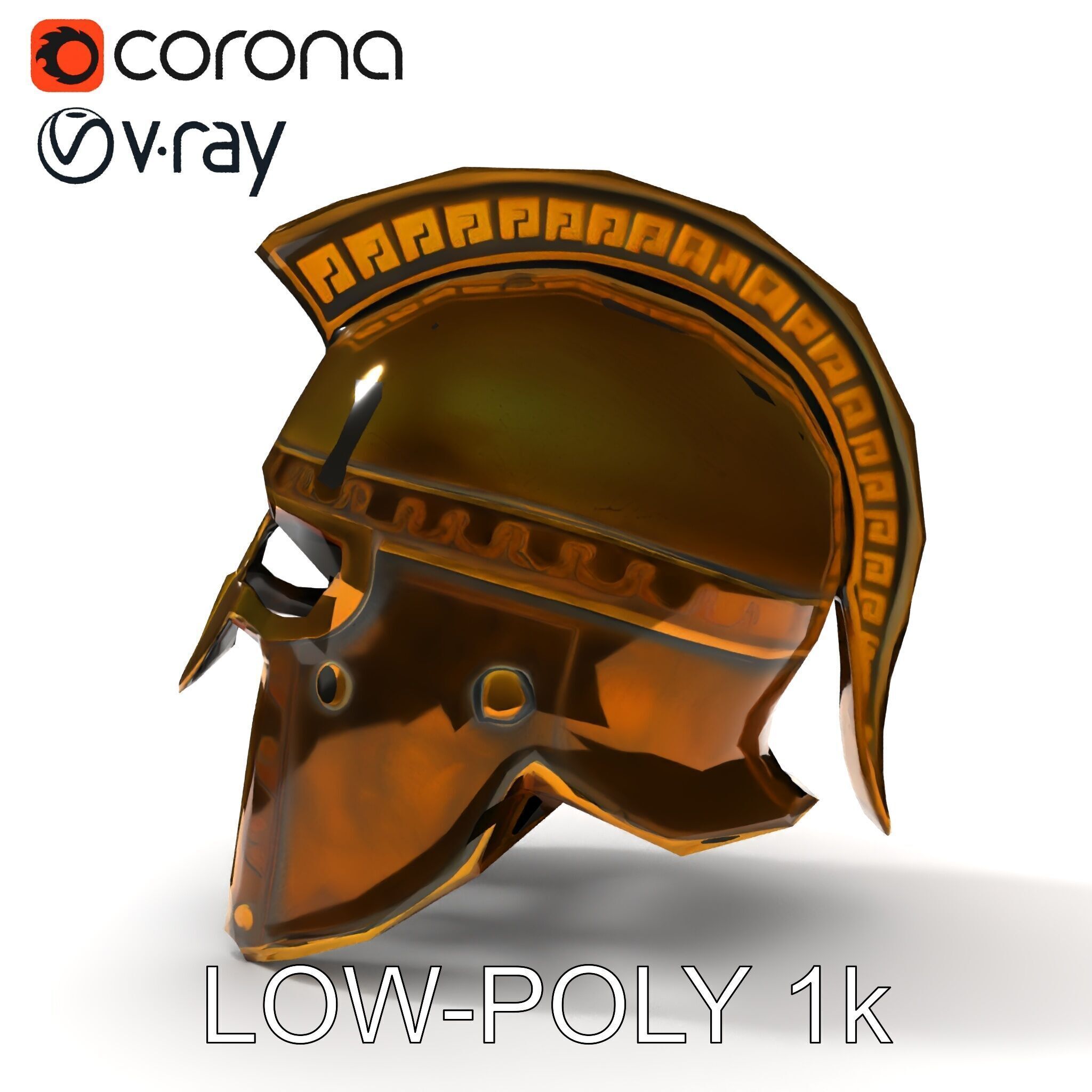 Ancient Warrior Helmet D Model Pack Low-poly 3D model_13