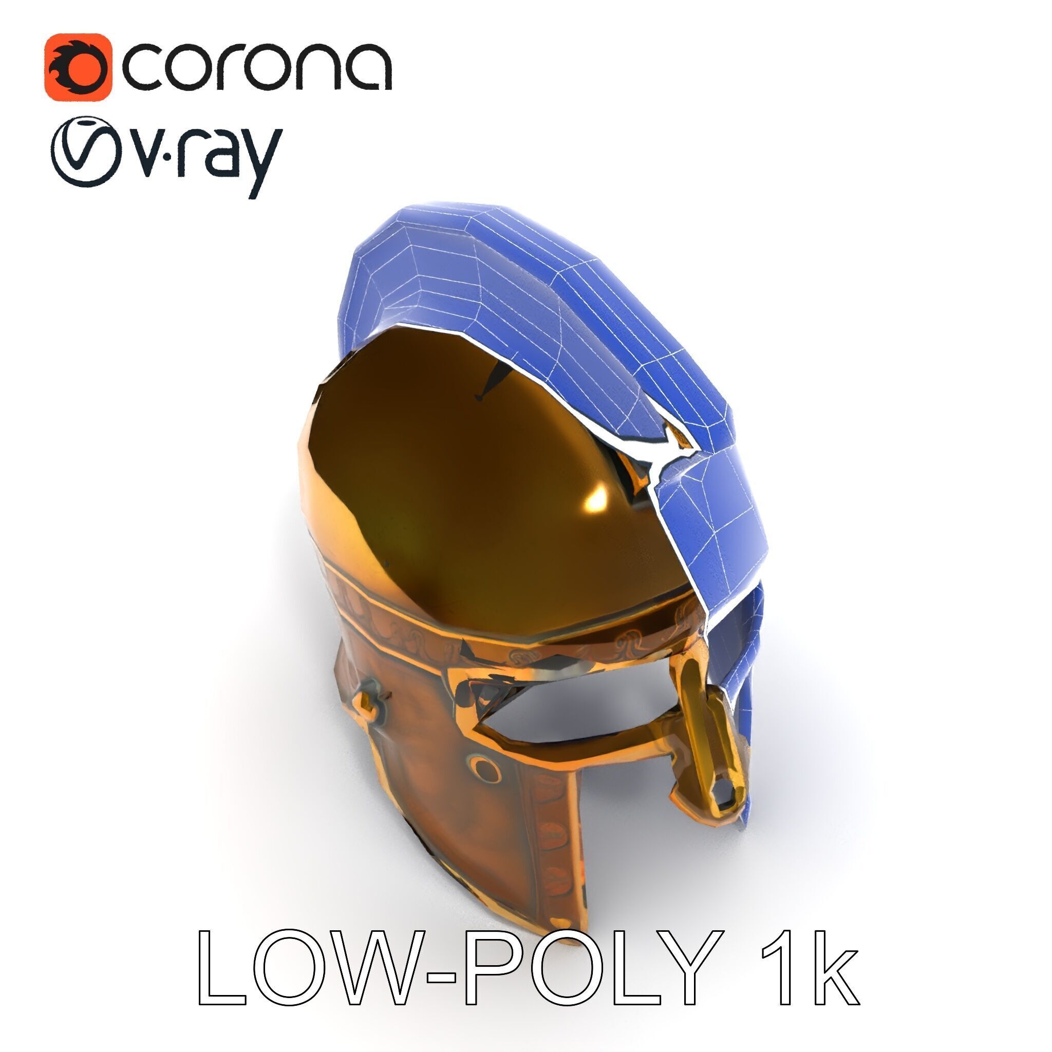 Ancient Warrior Helmet D Model Pack Low-poly 3D model_28
