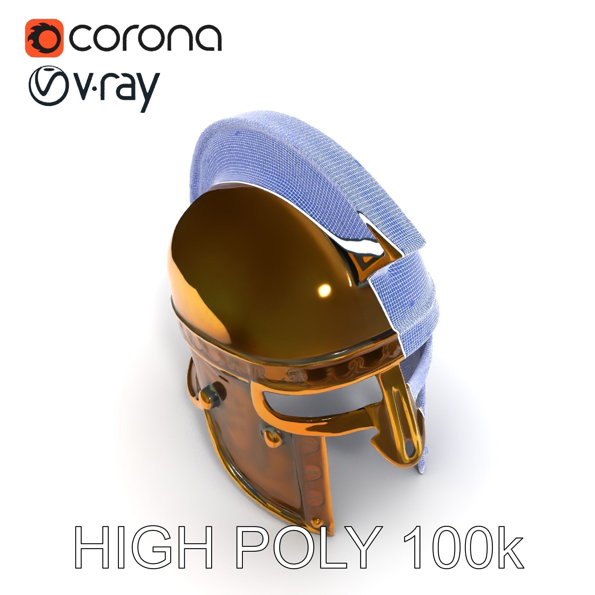 Ancient Warrior Helmet D Model Pack Low-poly 3D model_20