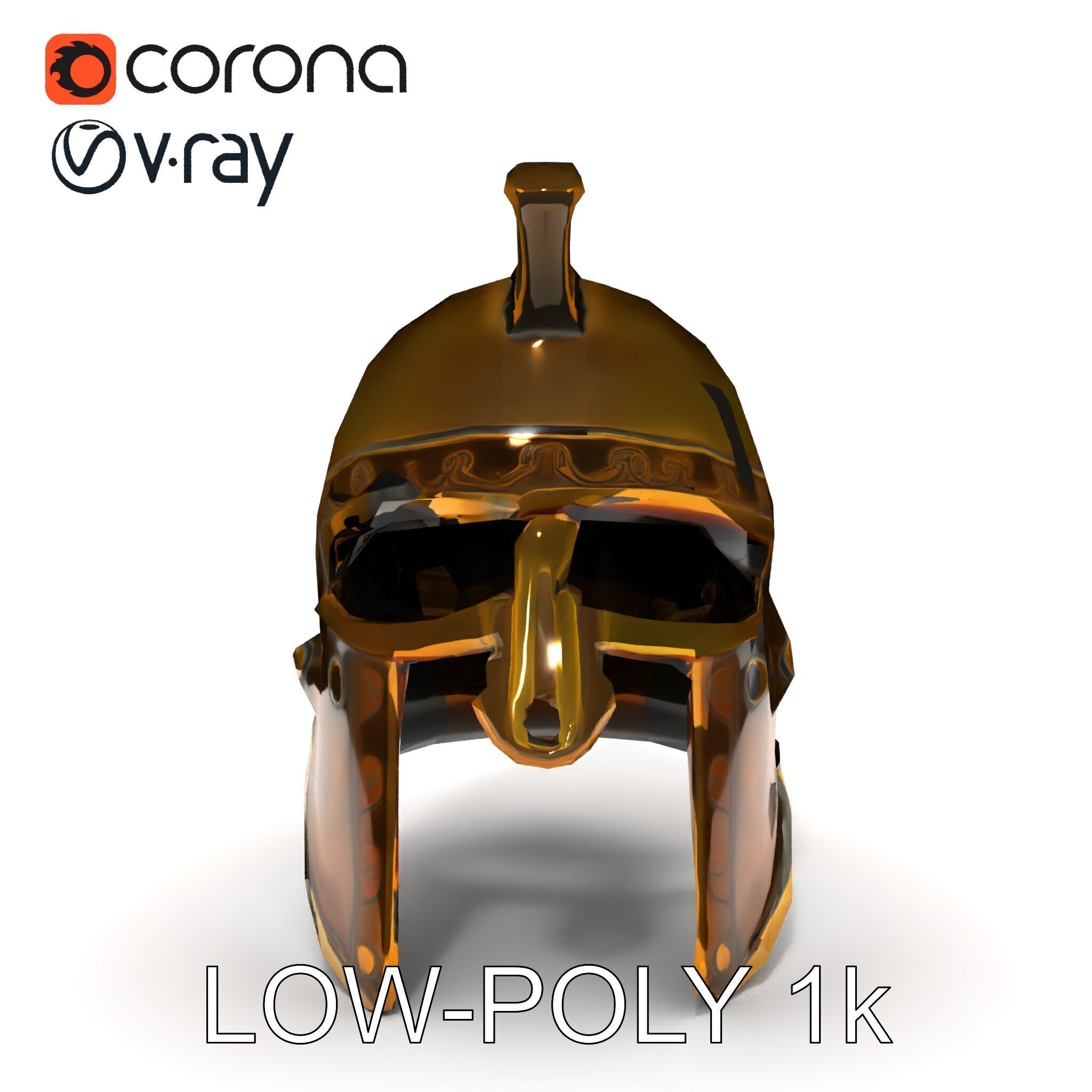 Ancient Warrior Helmet D Model Pack Low-poly 3D model_34