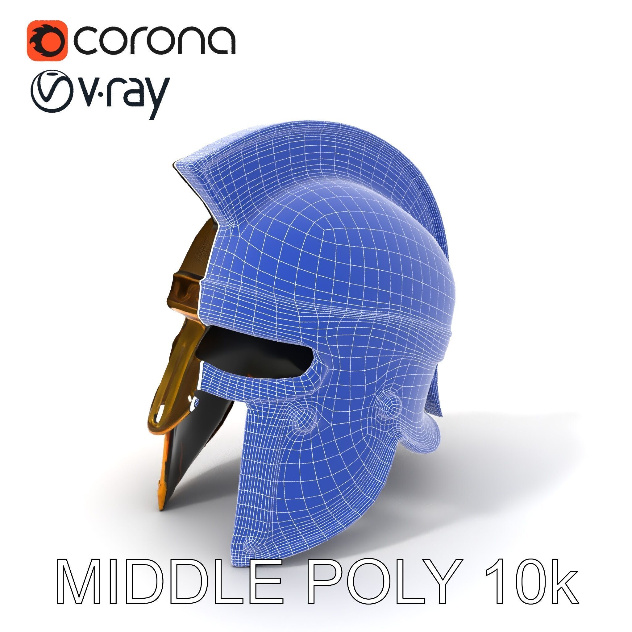 Ancient Warrior Helmet D Model Pack Low-poly 3D model_27