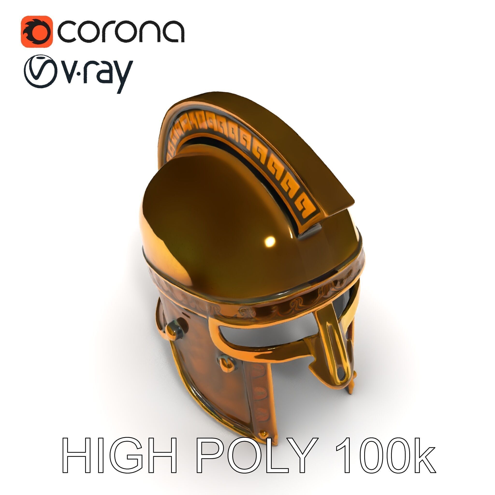 Ancient Warrior Helmet D Model Pack Low-poly 3D model_29