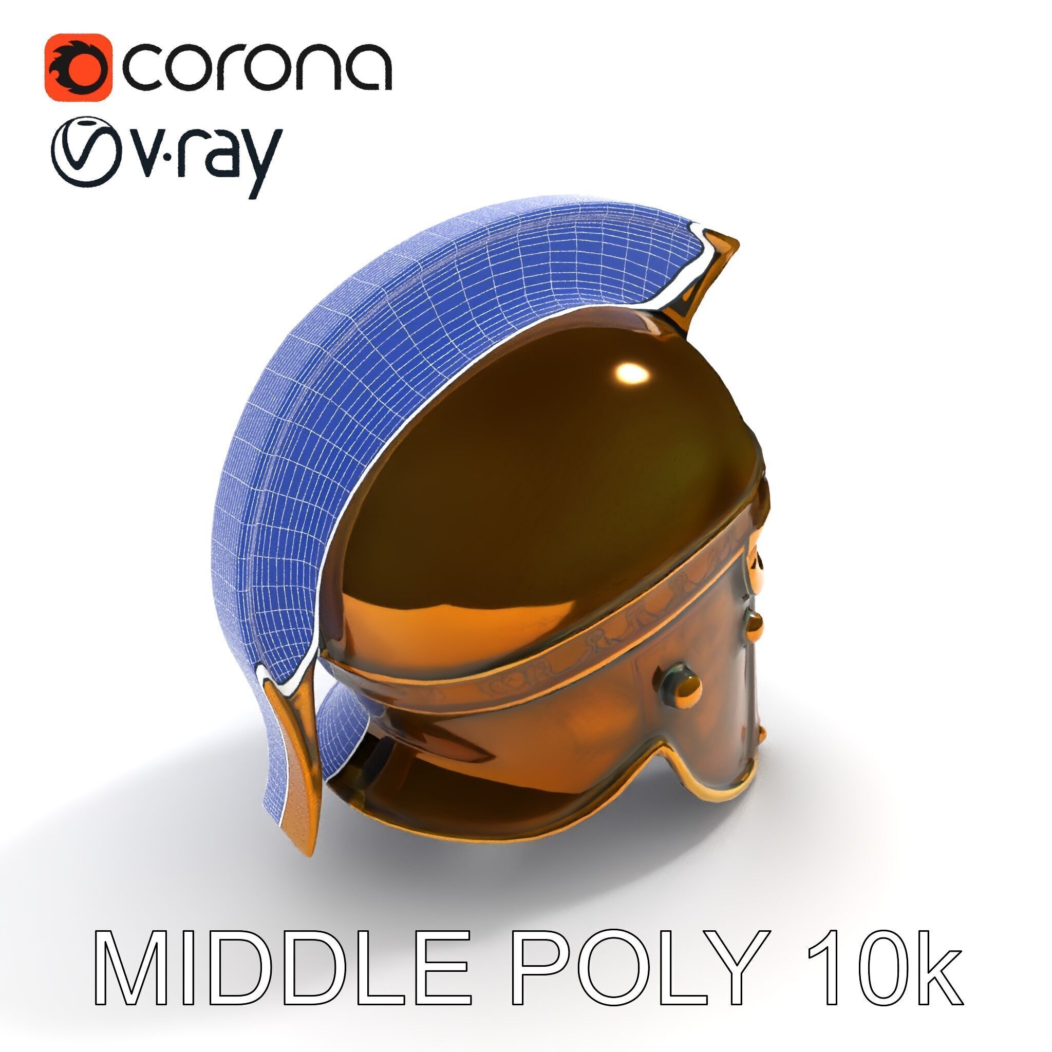 Ancient Warrior Helmet D Model Pack Low-poly 3D model_10