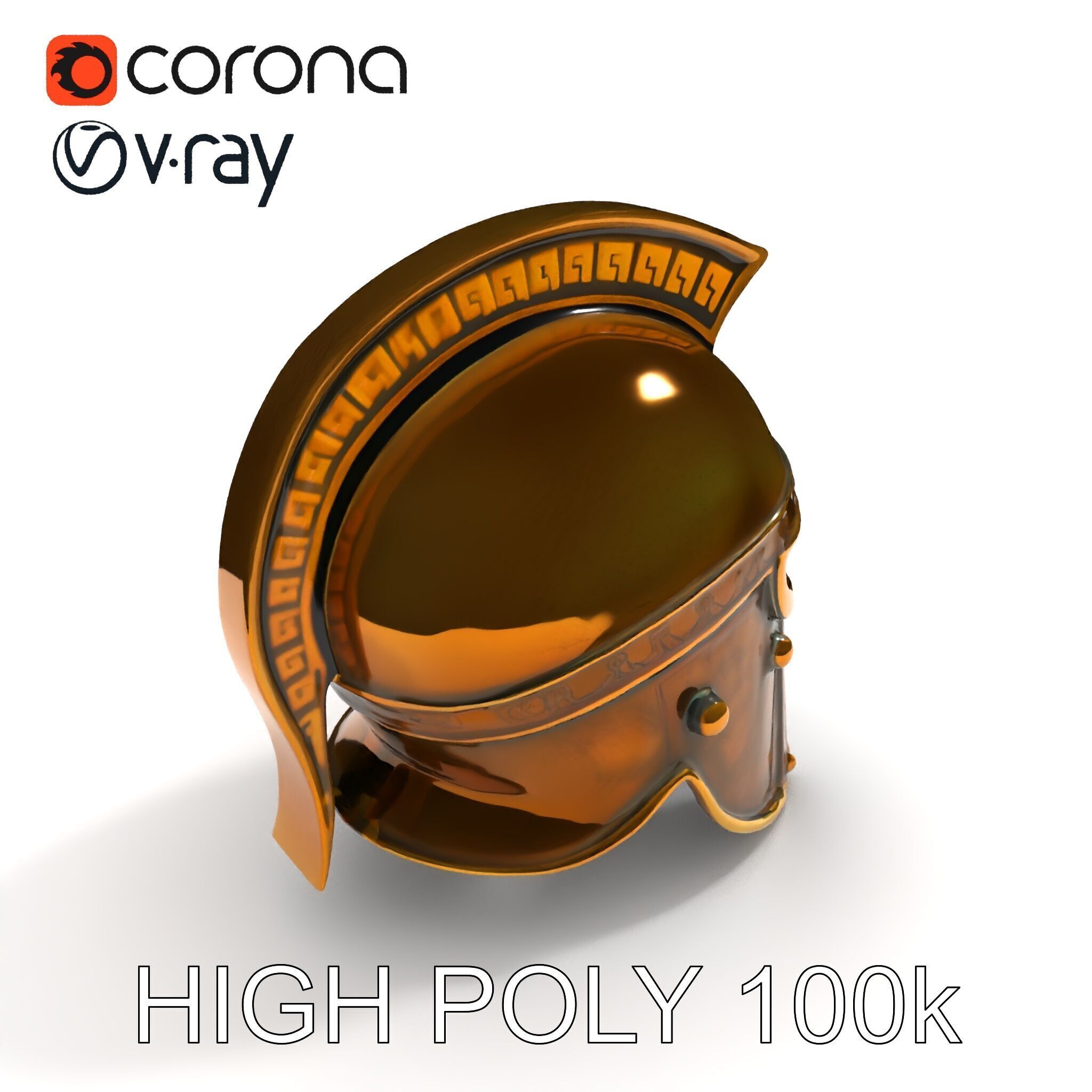 Ancient Warrior Helmet D Model Pack Low-poly 3D model_35