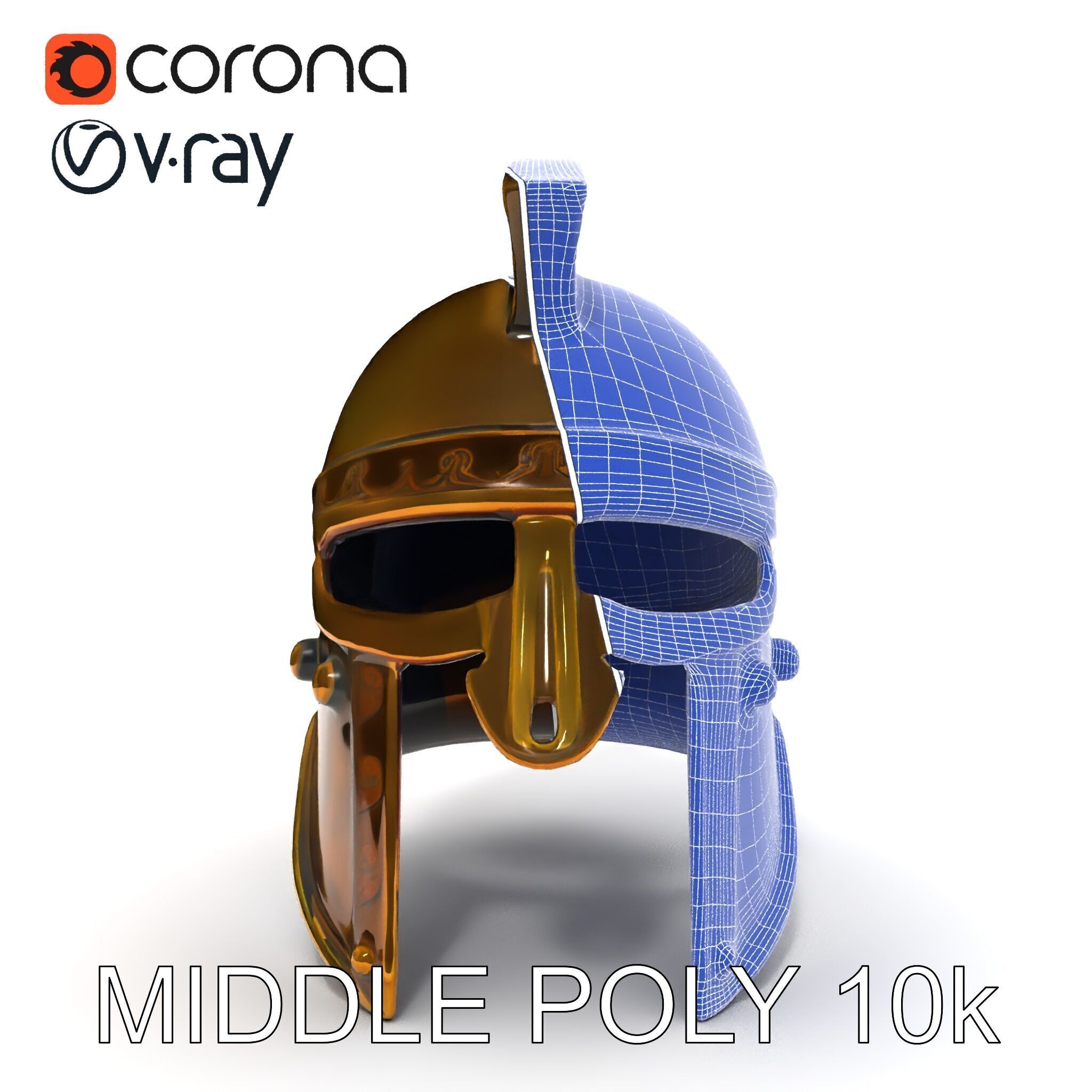 Ancient Warrior Helmet D Model Pack Low-poly 3D model_18