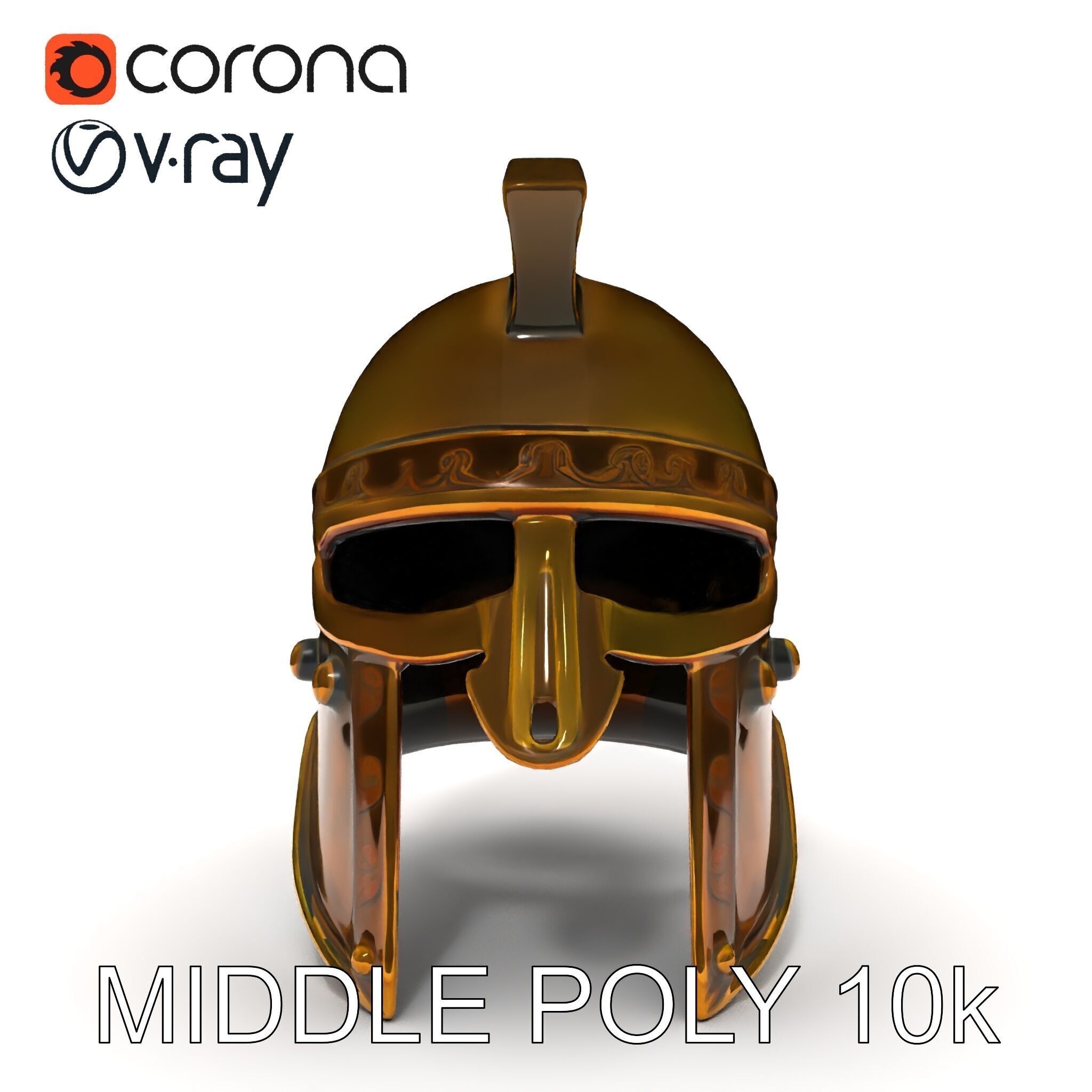 Ancient Warrior Helmet D Model Pack Low-poly 3D model_8
