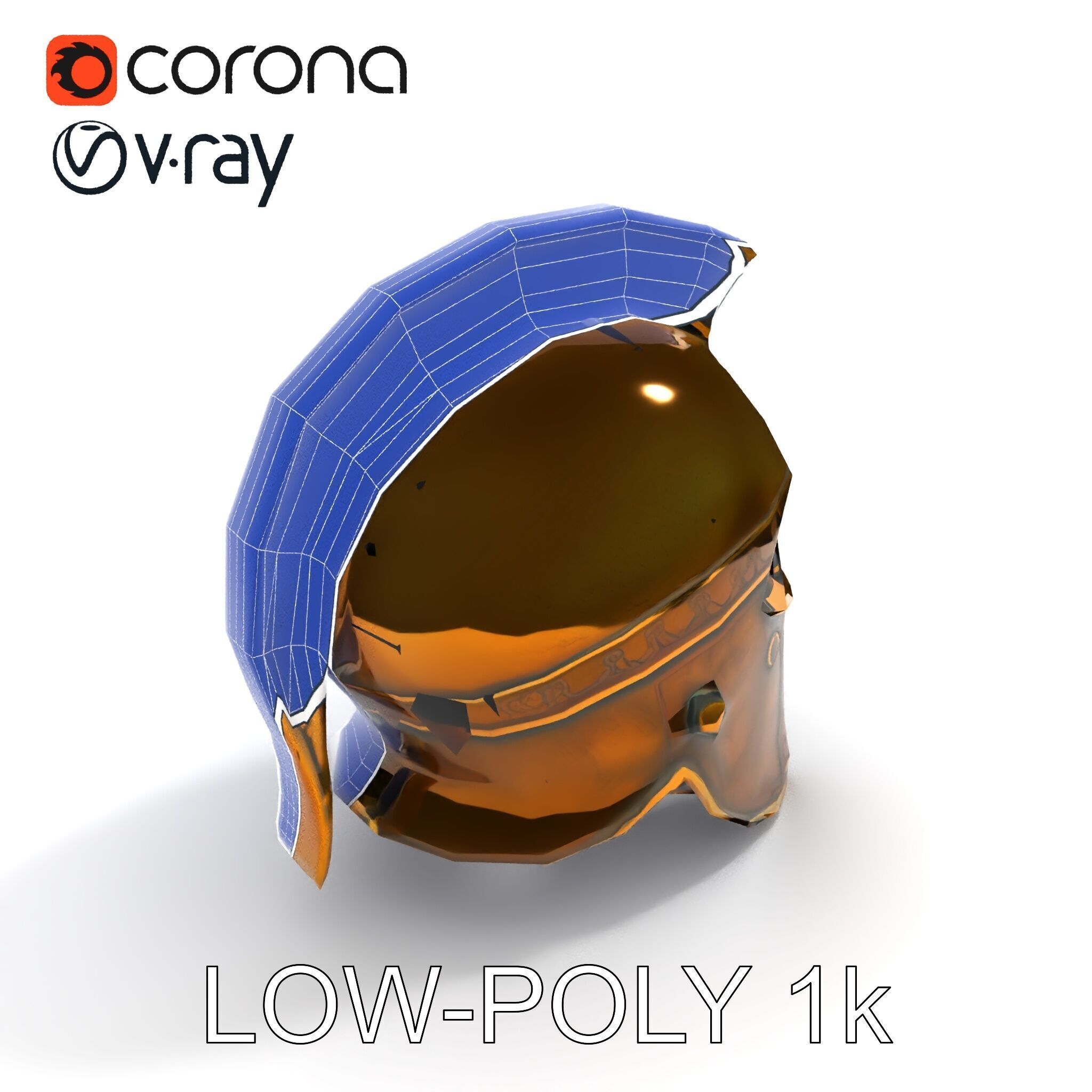 Ancient Warrior Helmet D Model Pack Low-poly 3D model_31