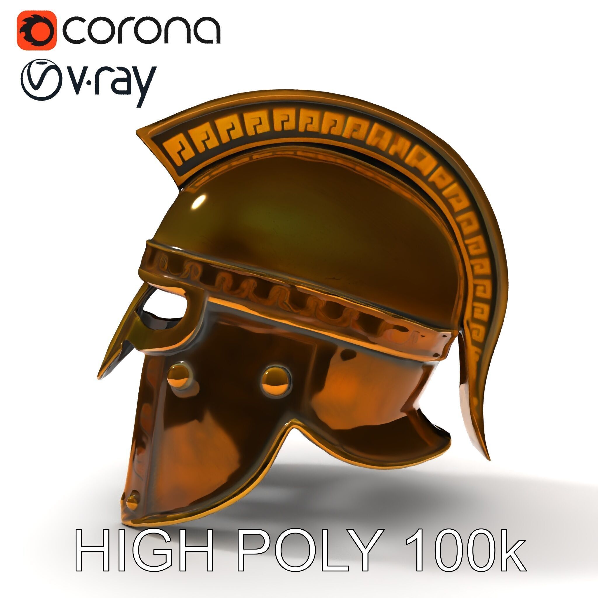 Ancient Warrior Helmet D Model Pack Low-poly 3D model_32