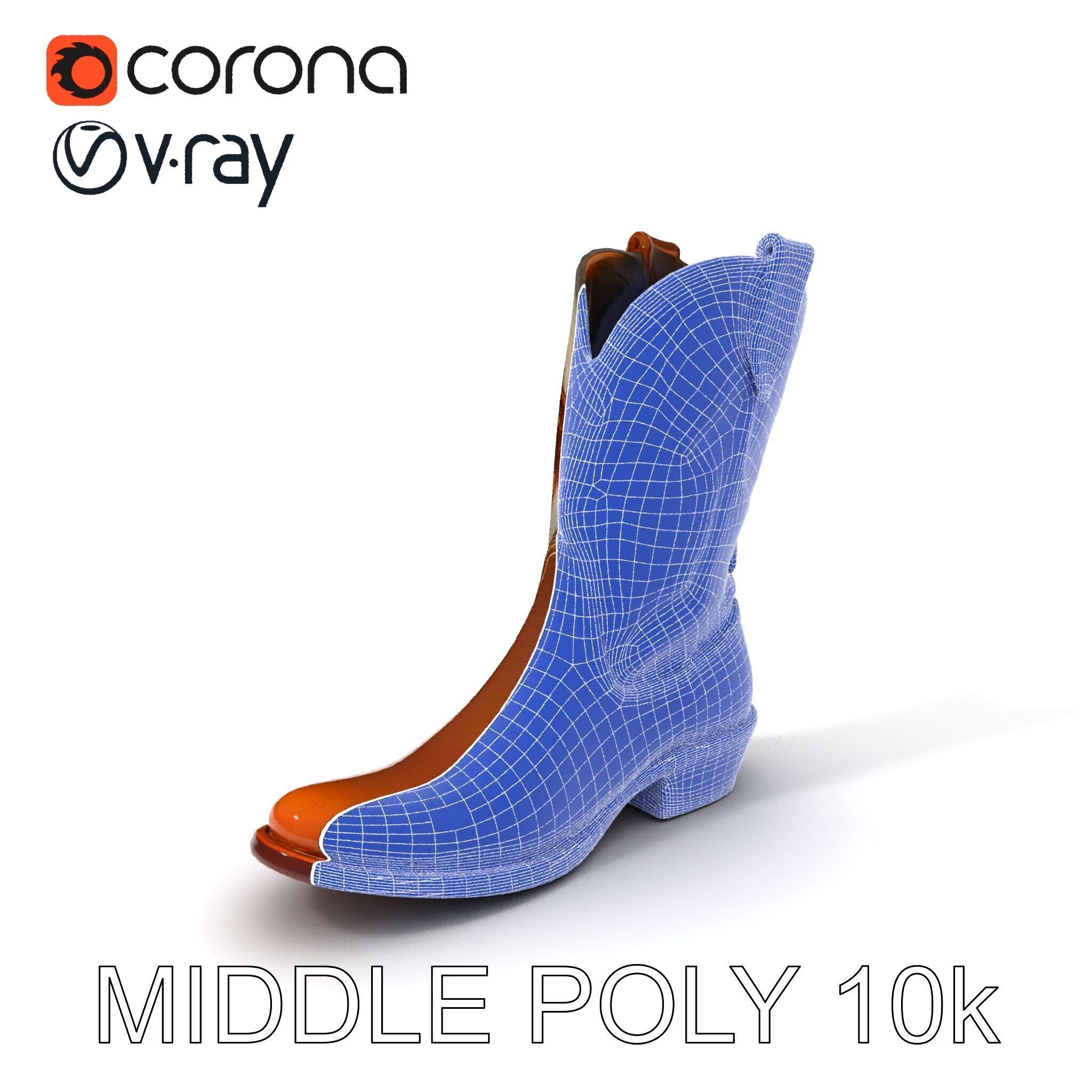 Cowboy Boot D Model Pack for Rendering and Gaming Low-poly 3D model_20
