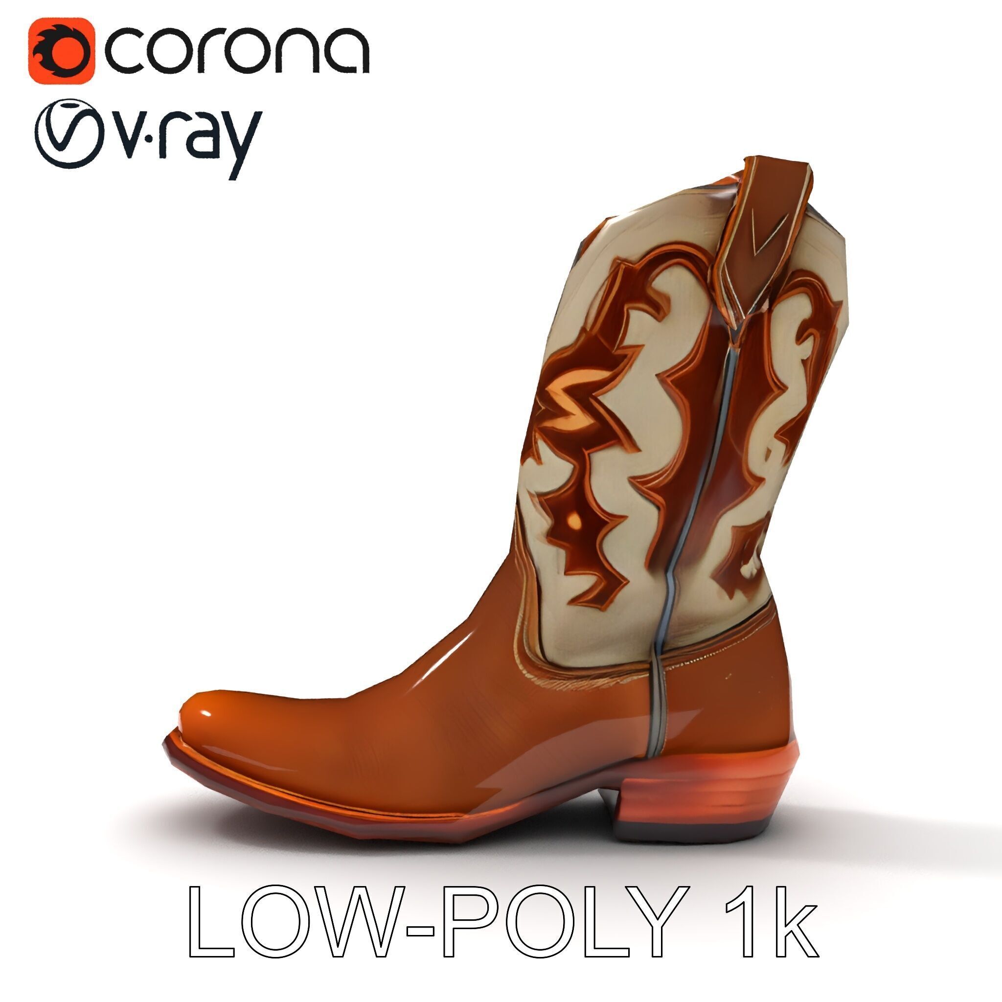 Cowboy Boot D Model Pack for Rendering and Gaming Low-poly 3D model_18