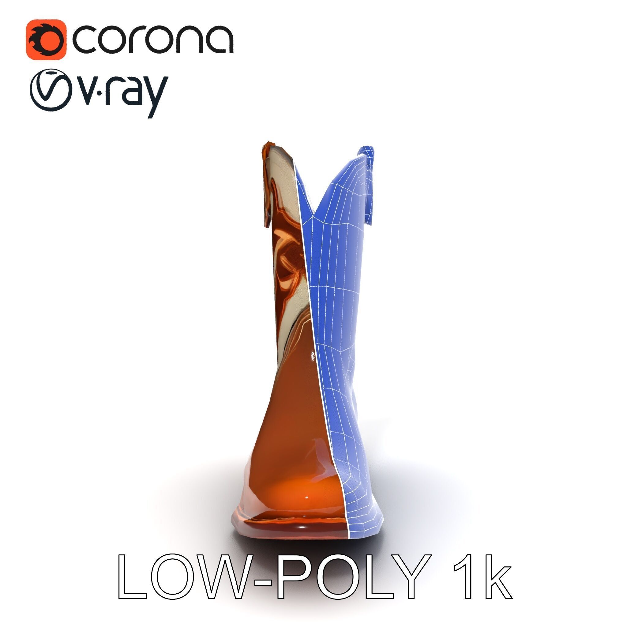 Cowboy Boot D Model Pack for Rendering and Gaming Low-poly 3D model_28