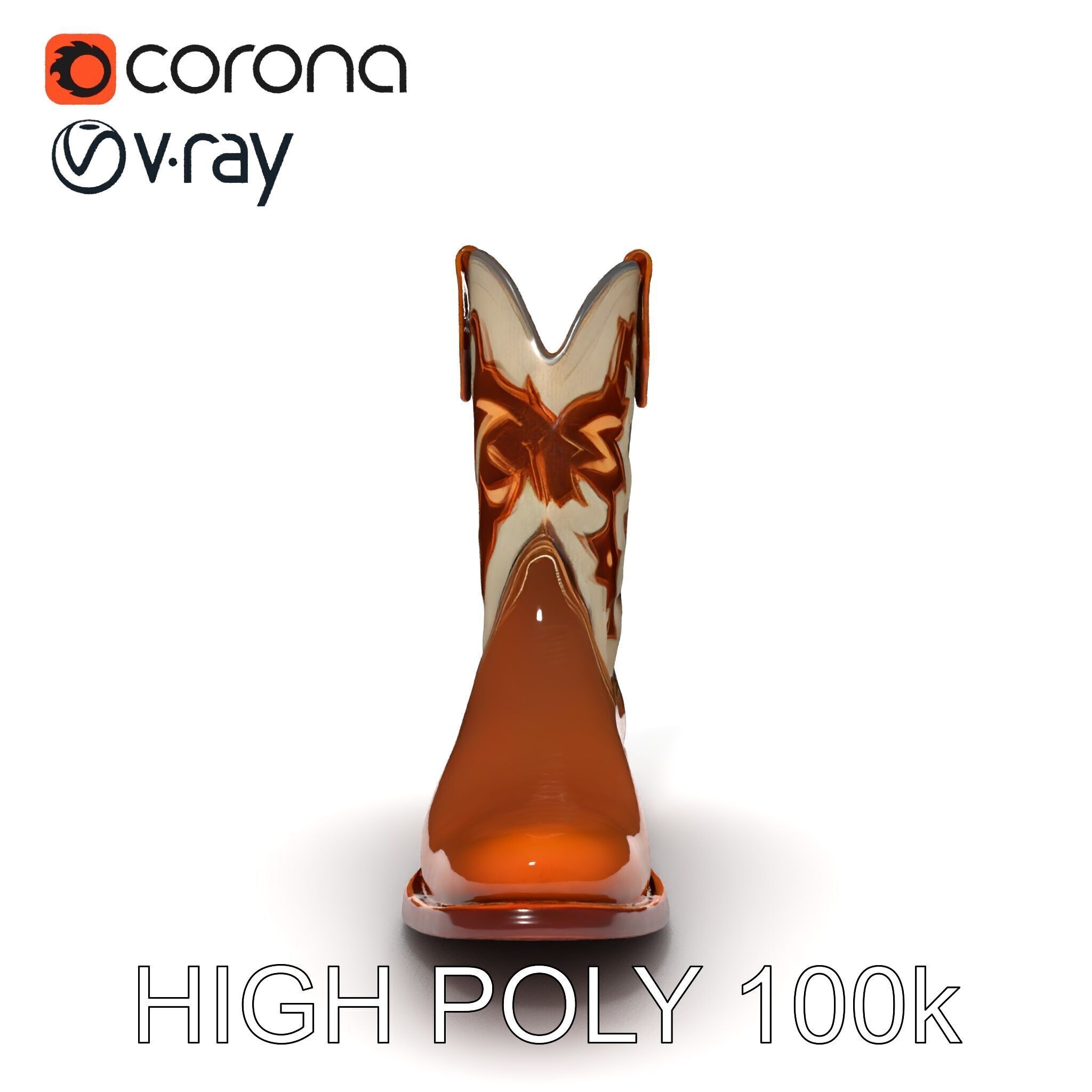 Cowboy Boot D Model Pack for Rendering and Gaming Low-poly 3D model_34