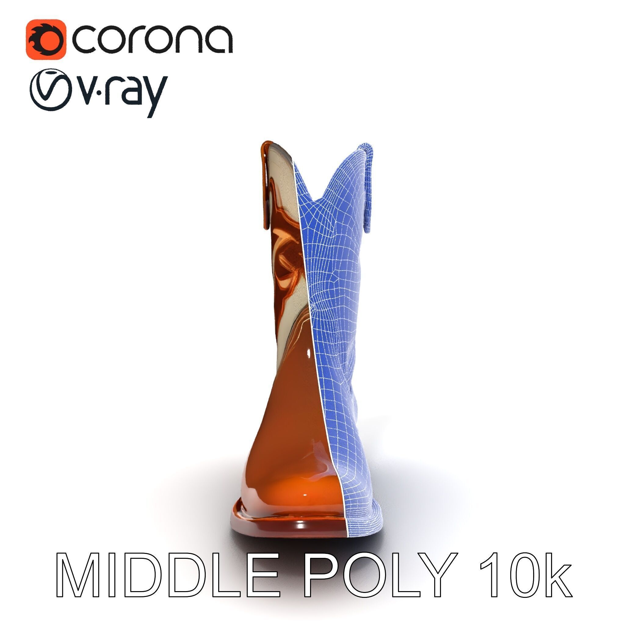 Cowboy Boot D Model Pack for Rendering and Gaming Low-poly 3D model_24