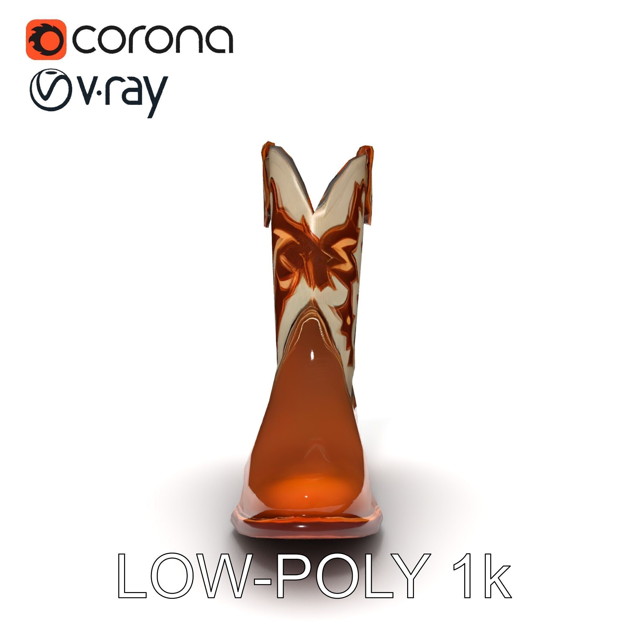 Cowboy Boot D Model Pack for Rendering and Gaming Low-poly 3D model_21