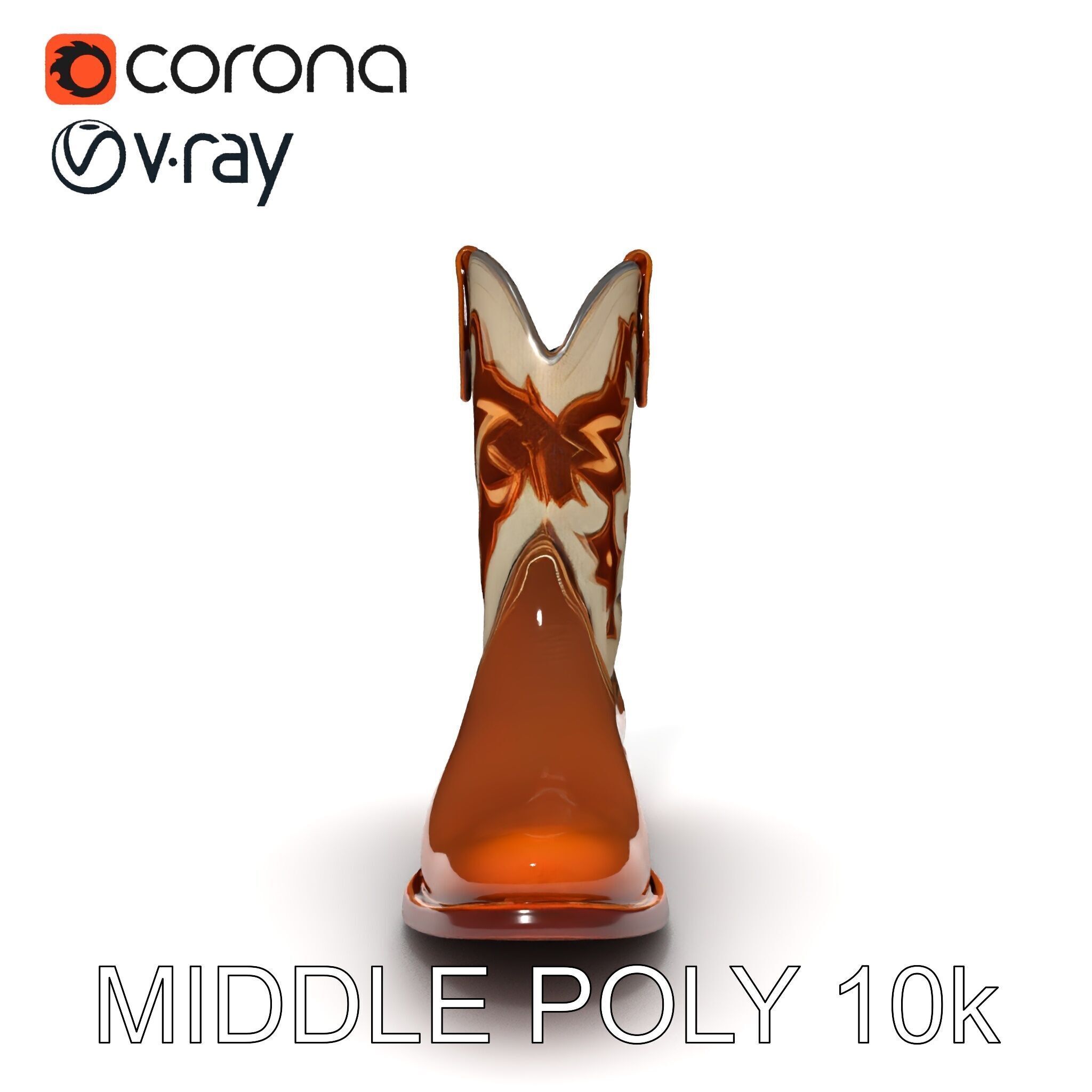 Cowboy Boot D Model Pack for Rendering and Gaming Low-poly 3D model_22