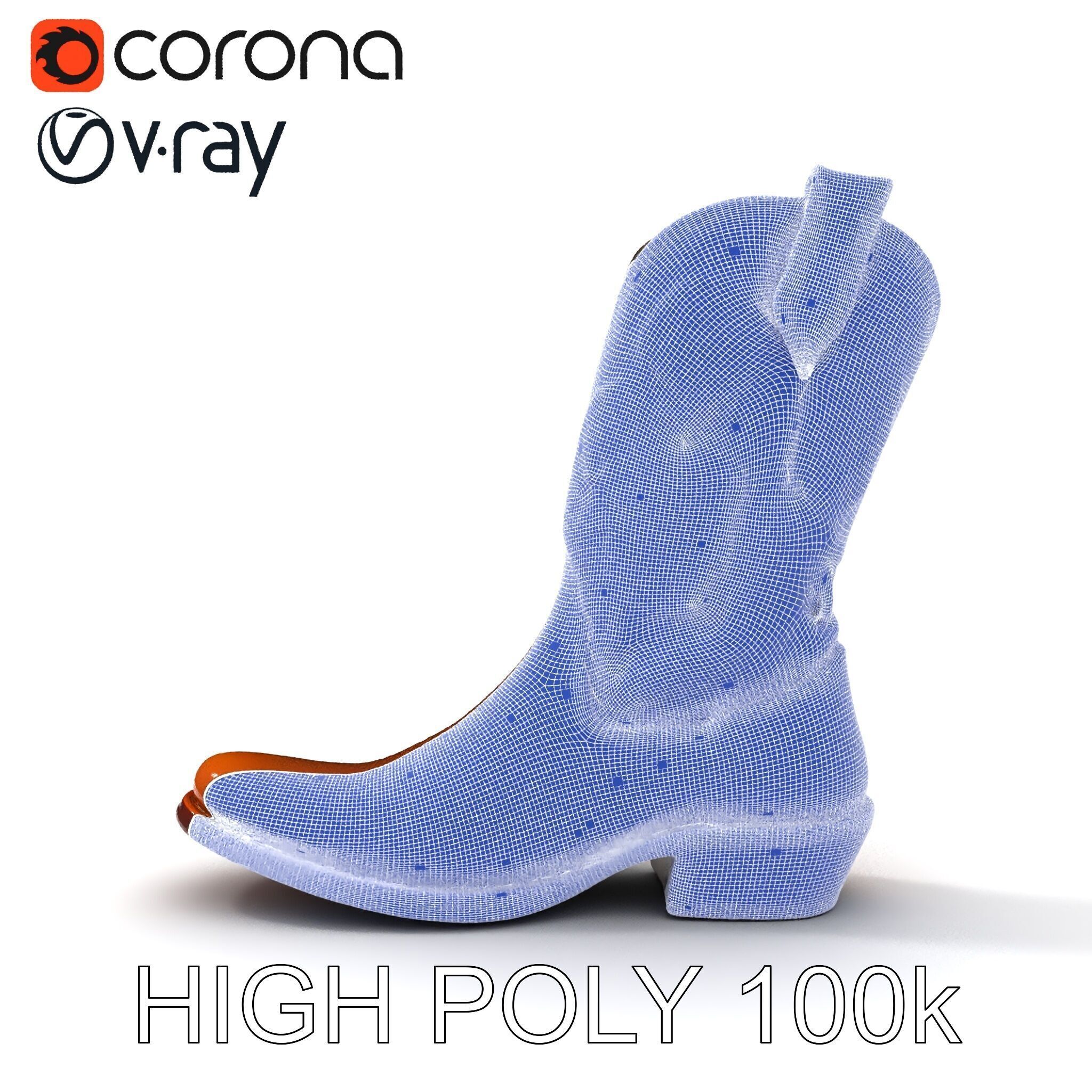 Cowboy Boot D Model Pack for Rendering and Gaming Low-poly 3D model_19