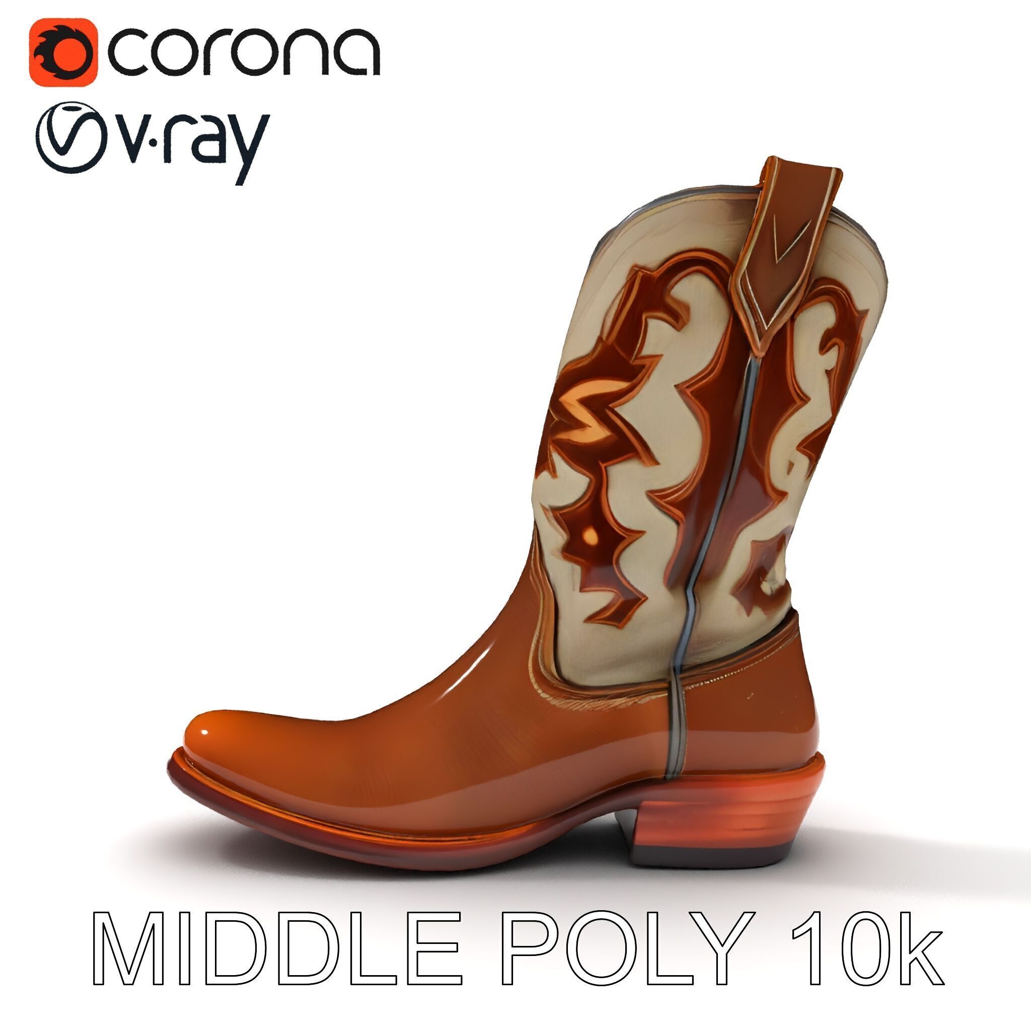 Cowboy Boot D Model Pack for Rendering and Gaming Low-poly 3D model_17