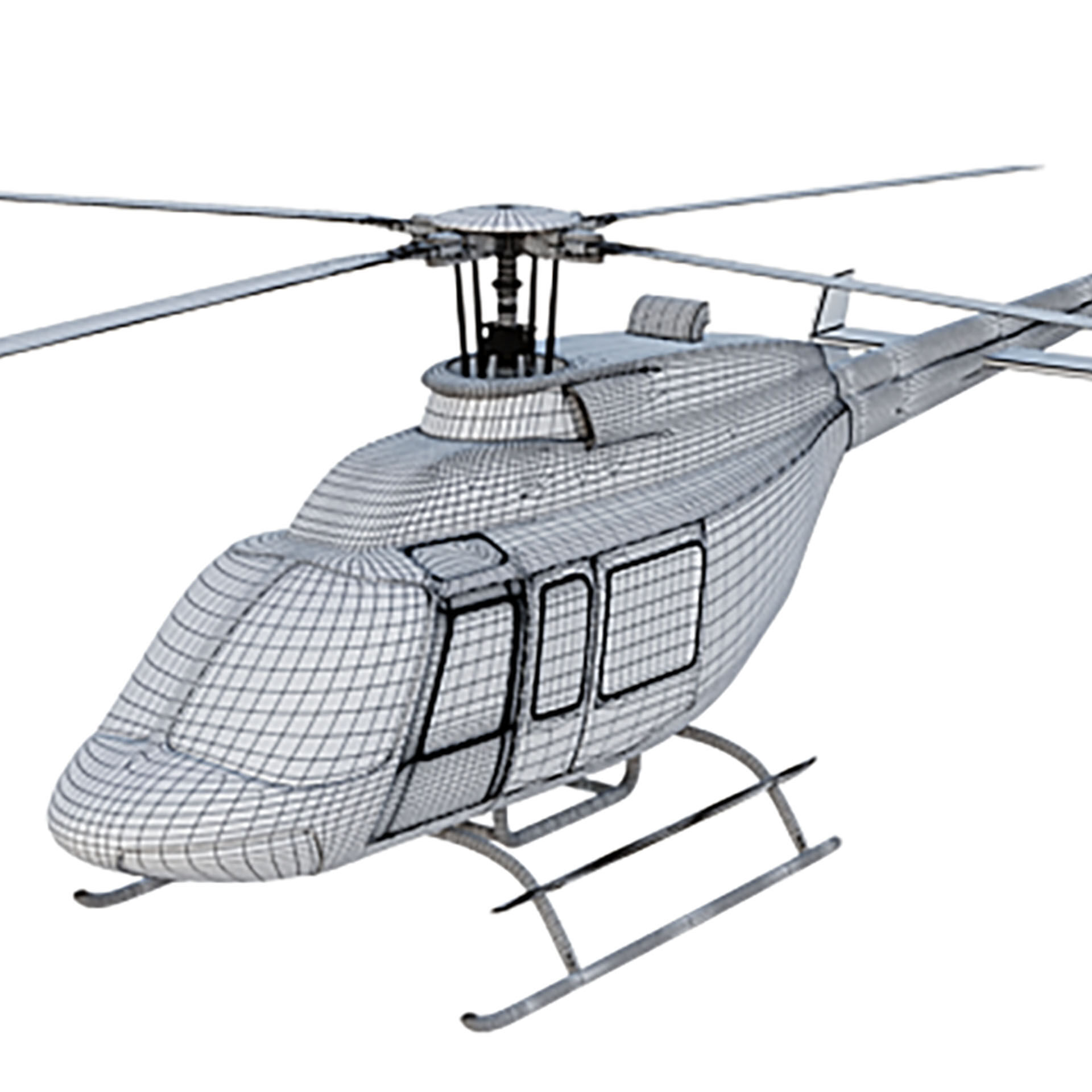 Bell 407 Low-poly 3D model_5