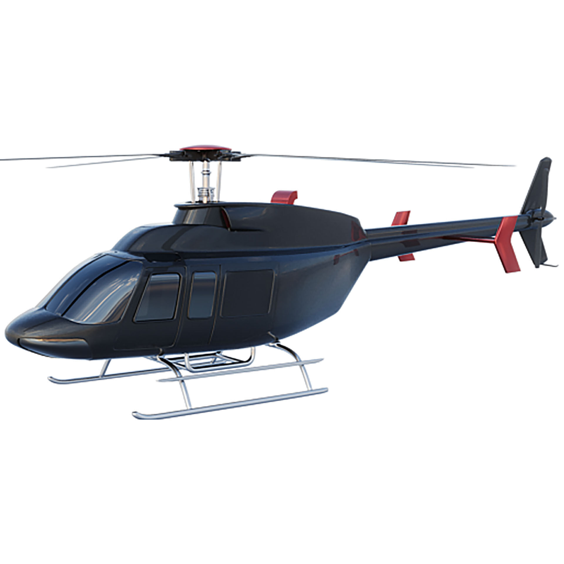 Bell 407 Low-poly 3D model_3