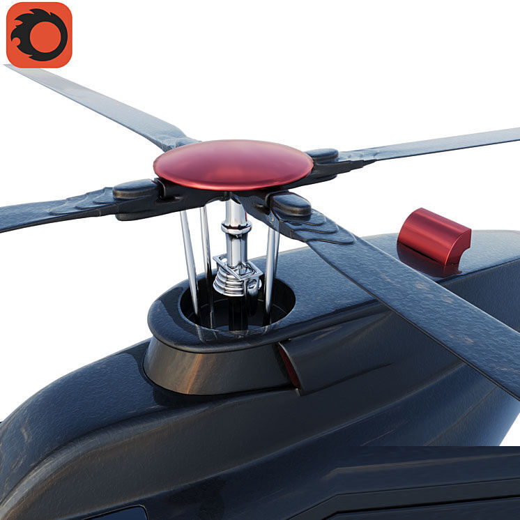 Bell 407 Low-poly 3D model_2