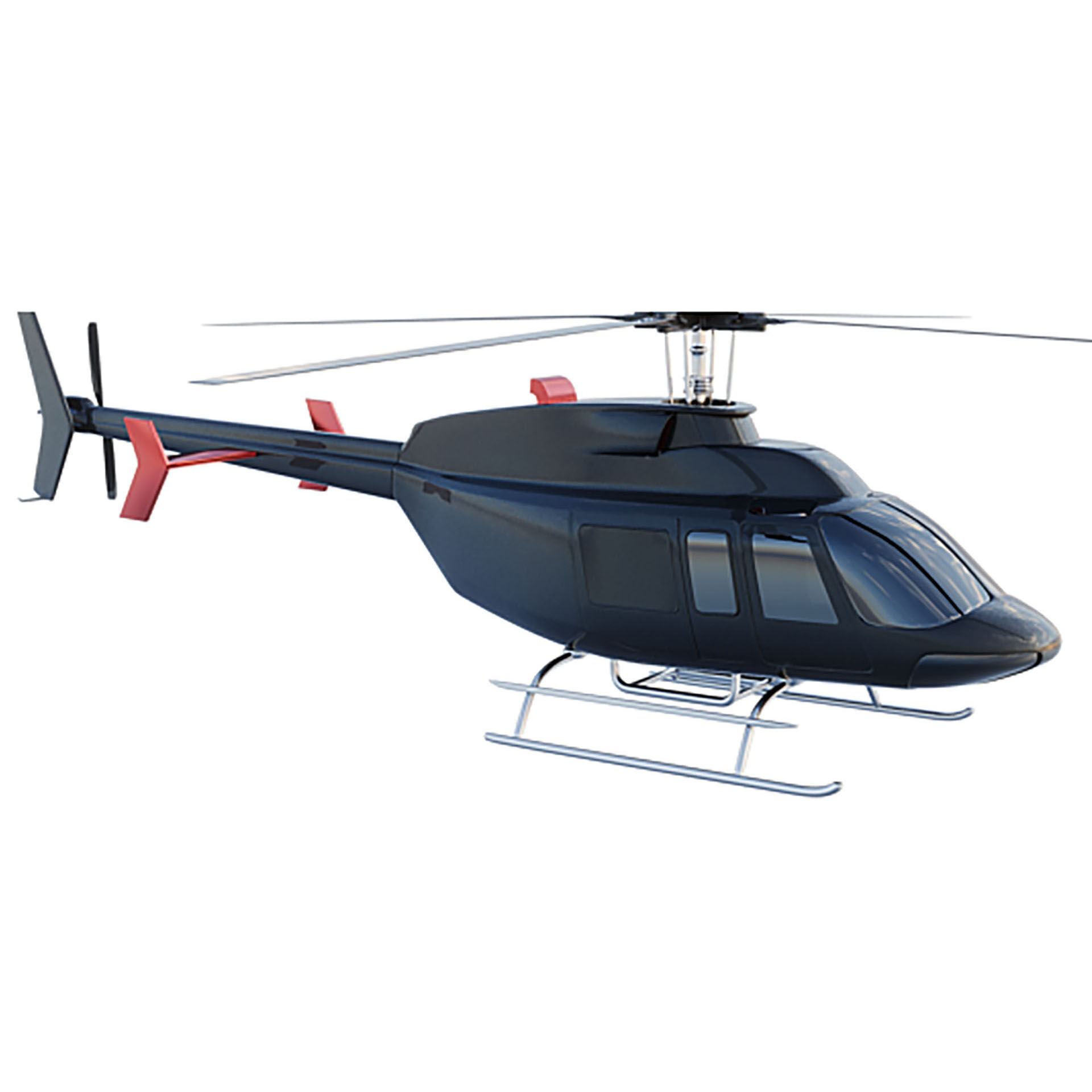 Bell 407 Low-poly 3D model_4