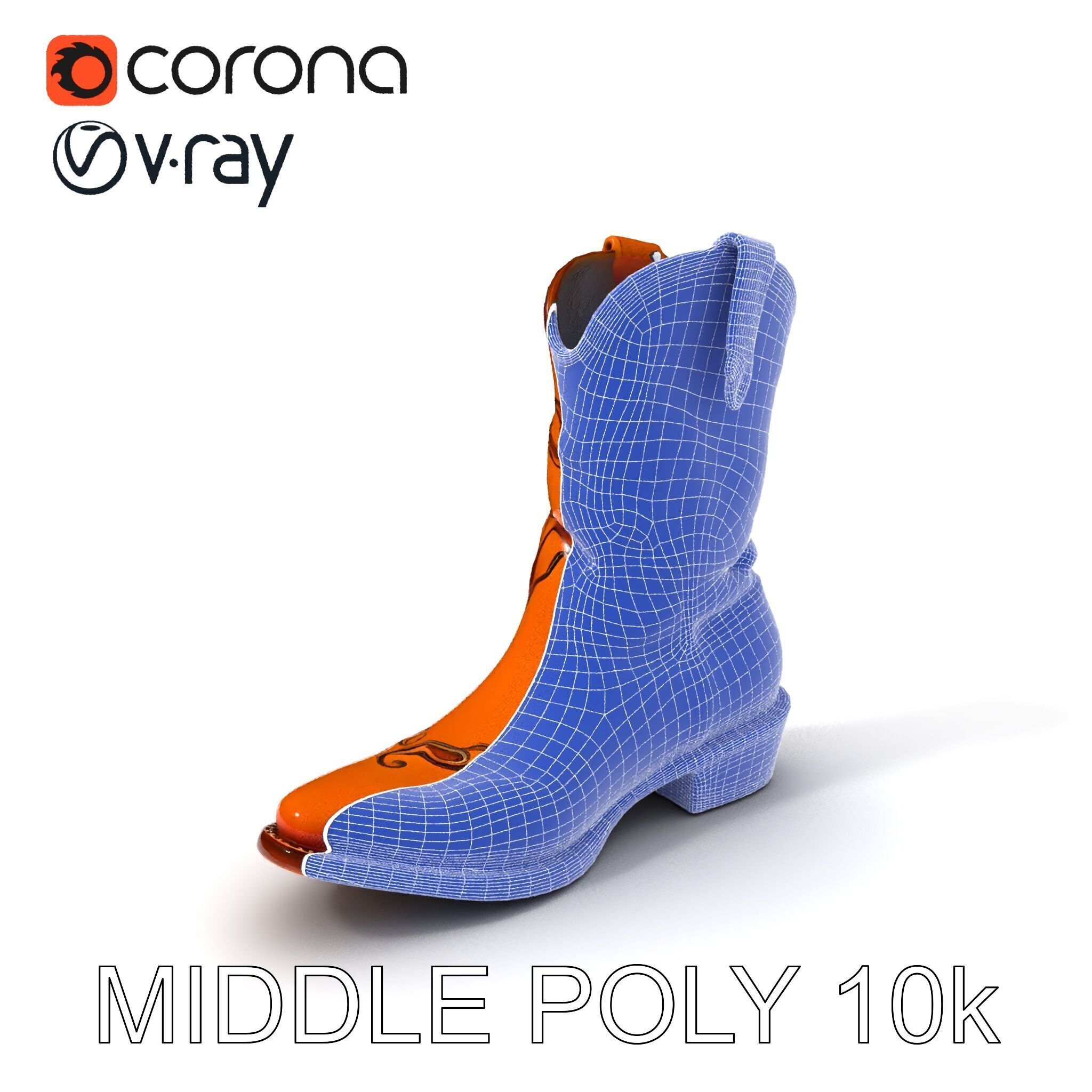 Western Cowboy Boot D Model Pack Low-poly 3D model_33