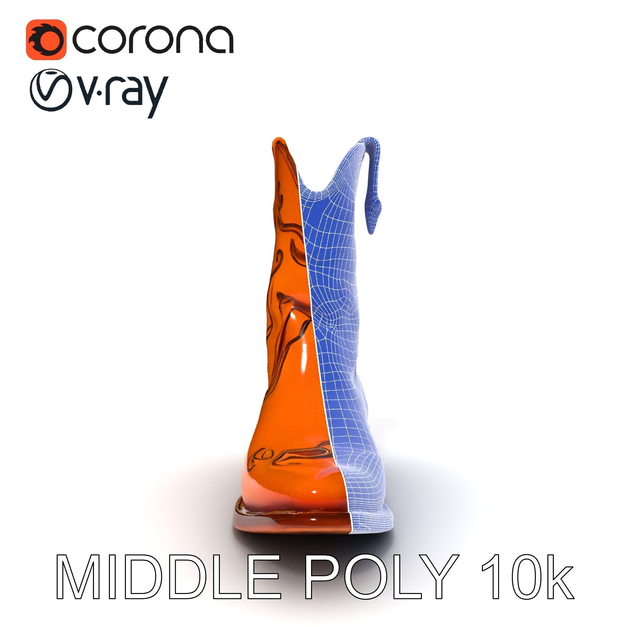 Western Cowboy Boot D Model Pack Low-poly 3D model_25