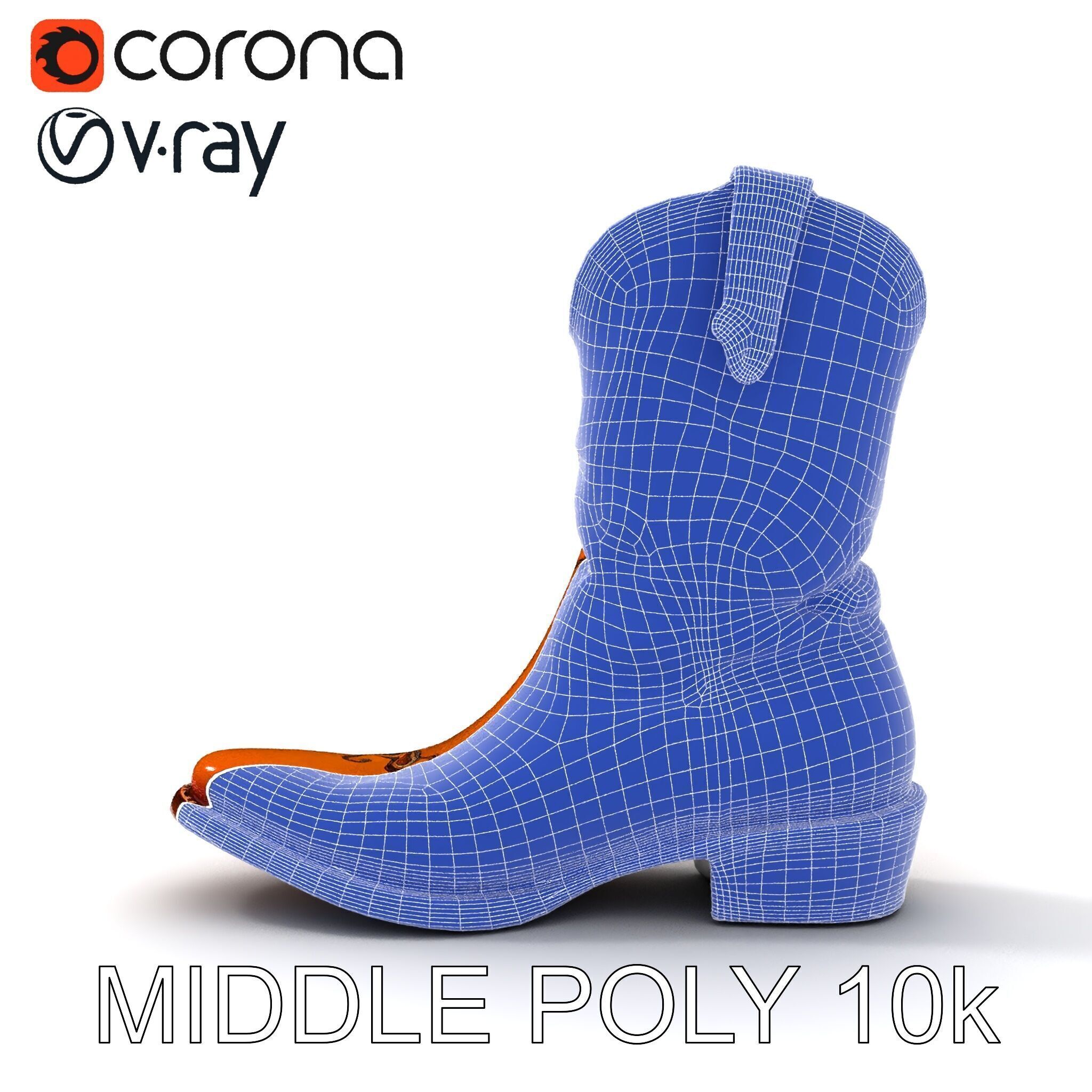 Western Cowboy Boot D Model Pack Low-poly 3D model_23